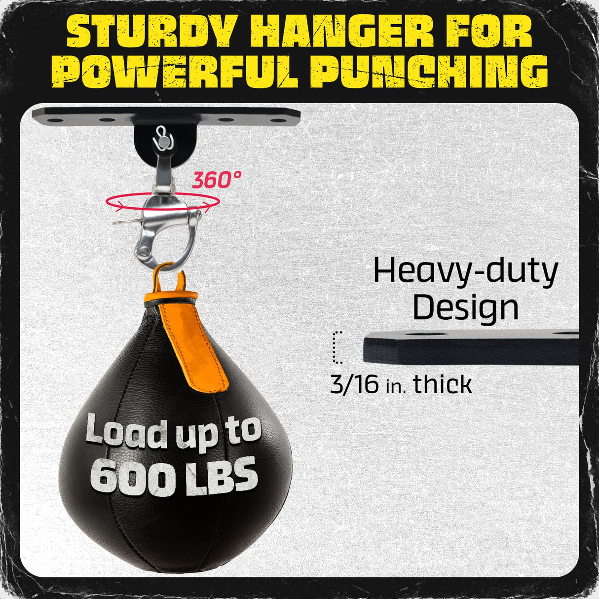 Yes4All Wall Ceiling Mount Hook 360° Rotation, 600 lbs Capacity Punching Bag Hangers, Heavy Bag Mount for Yoga, Chair, Boxing Bag, Indoor & Outdoor Gym - Smart Design, Easy to Use, Fit Most Ceiling Yes4All
