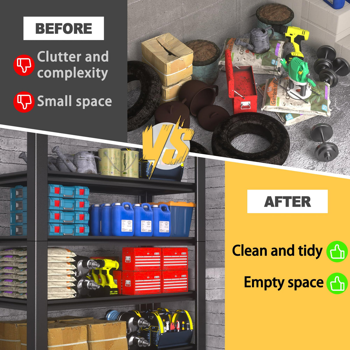 Nexvrtau 76" H x 60" W x 24" D 5-Tier Heavy Duty Garage Shelving Unit, 3000 LBS Capacity Metal Storage Rack,Adjustable Steel Shelves for Garage, Warehouse, Basement, Pantry, Workshop.1 Pack Nexvrtau