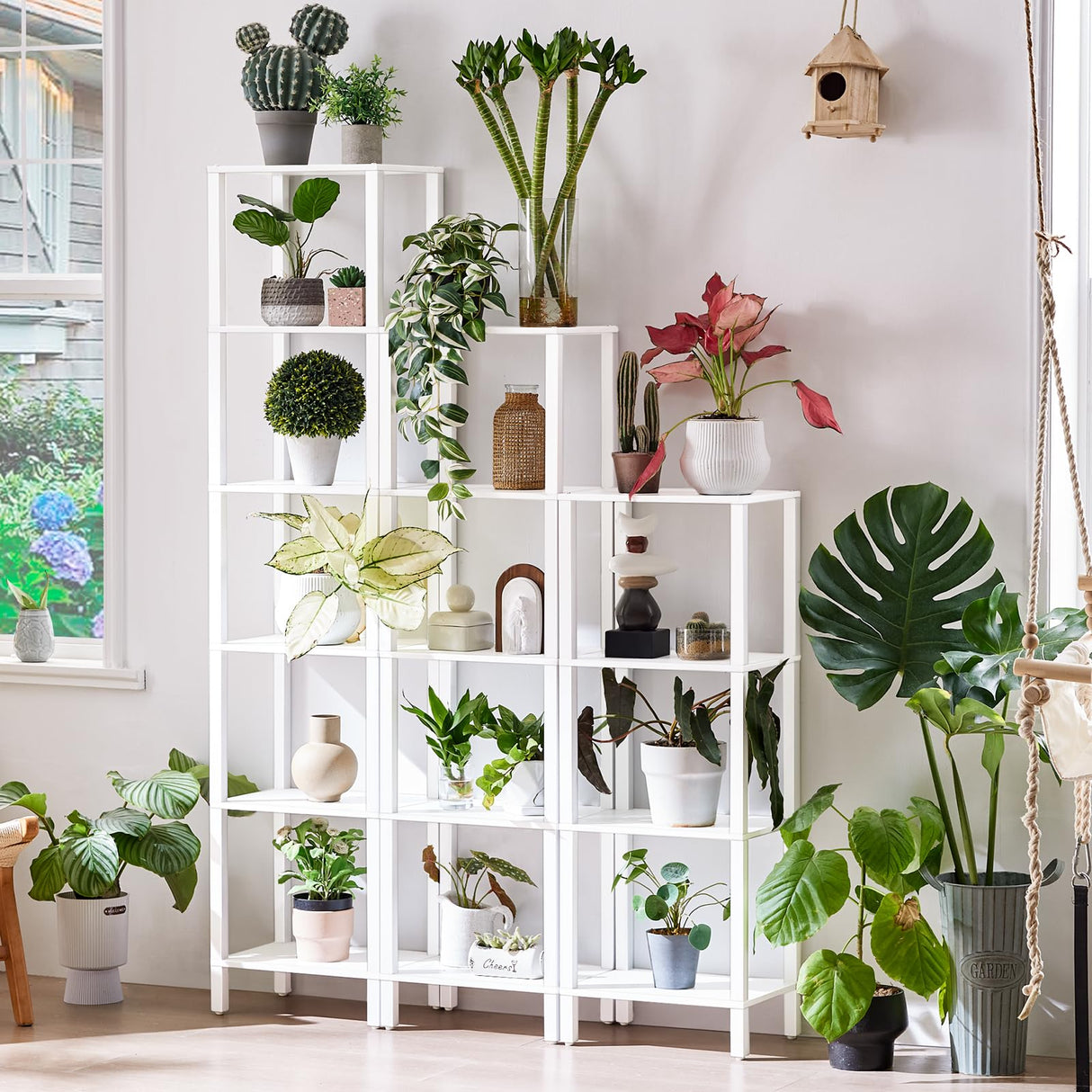 YUFAM 66in Tall Bookshelf 6-Tier Small Narrow Bookcase, Skinny Book Shelf for Small Space, Farmhouse Slim Shelf with Storage, Wood Freestanding Display Thin Bookshelves for Living Room, Office, White YUFAM