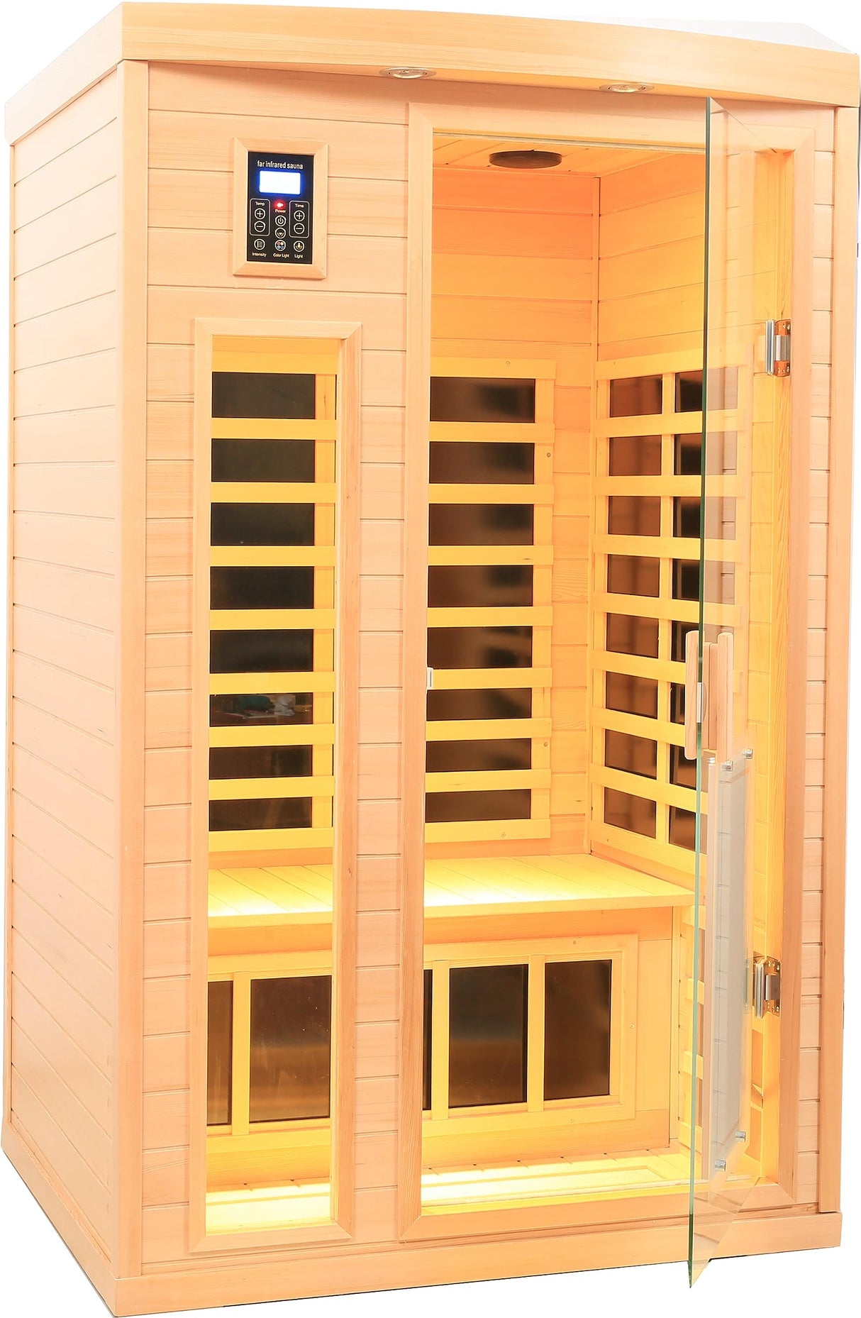 Tulib 2-Person Infrared Home Sauna Hemlock Sauna Spa with 1750W,10 Mints Per-Warm Up,Low EMF,Temperature Protection and Bluetooth Auto System Indoor Sauna Tulib