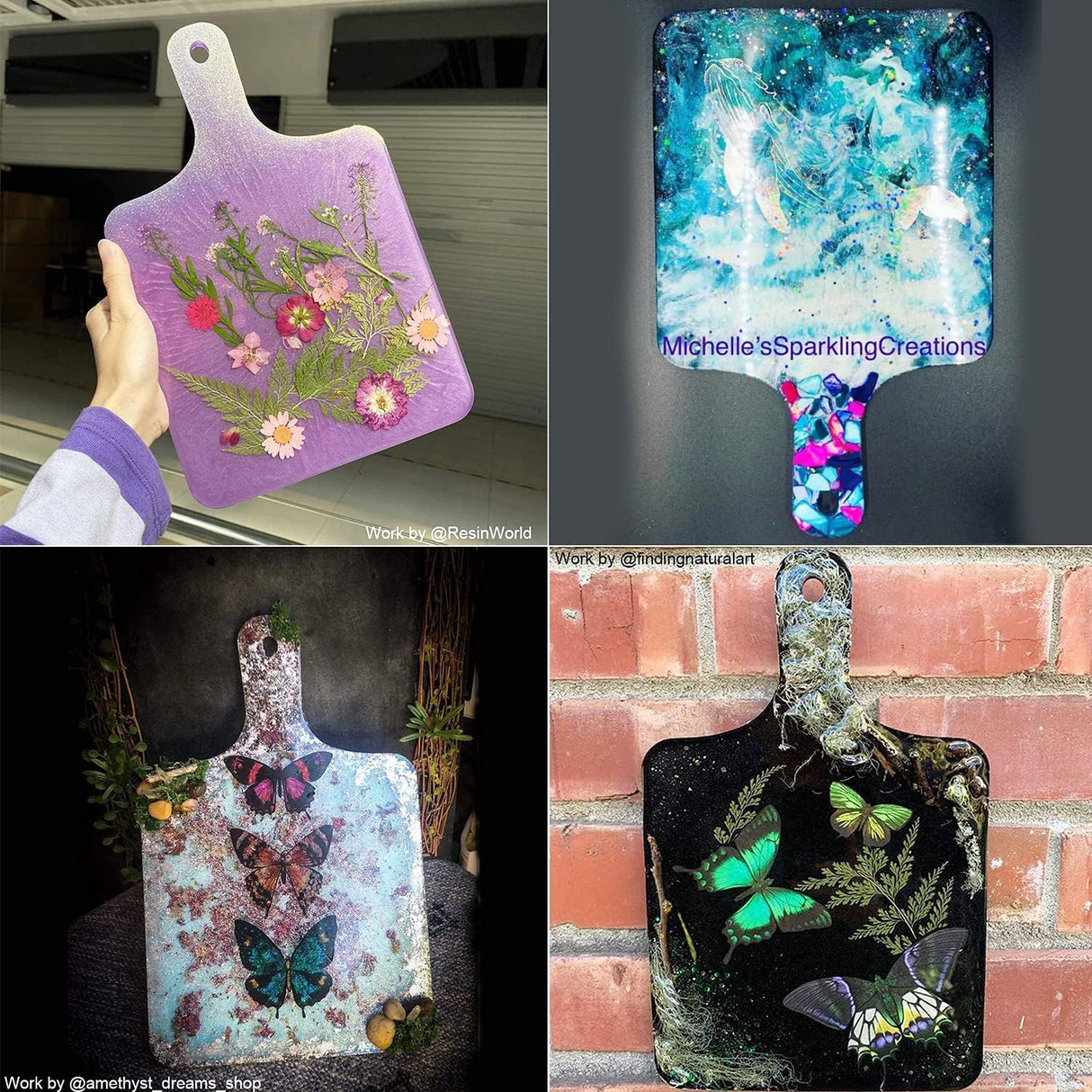 RESINWORLD 13.18'' x 8.26'' x 0.5'' Charcuterie Board Mold, Large Deep Searving Tray Silicone Molds for Epoxy Resin, Cutting Board Mold for Resin, Serving Board Resin Silicone Mold ResinWorld