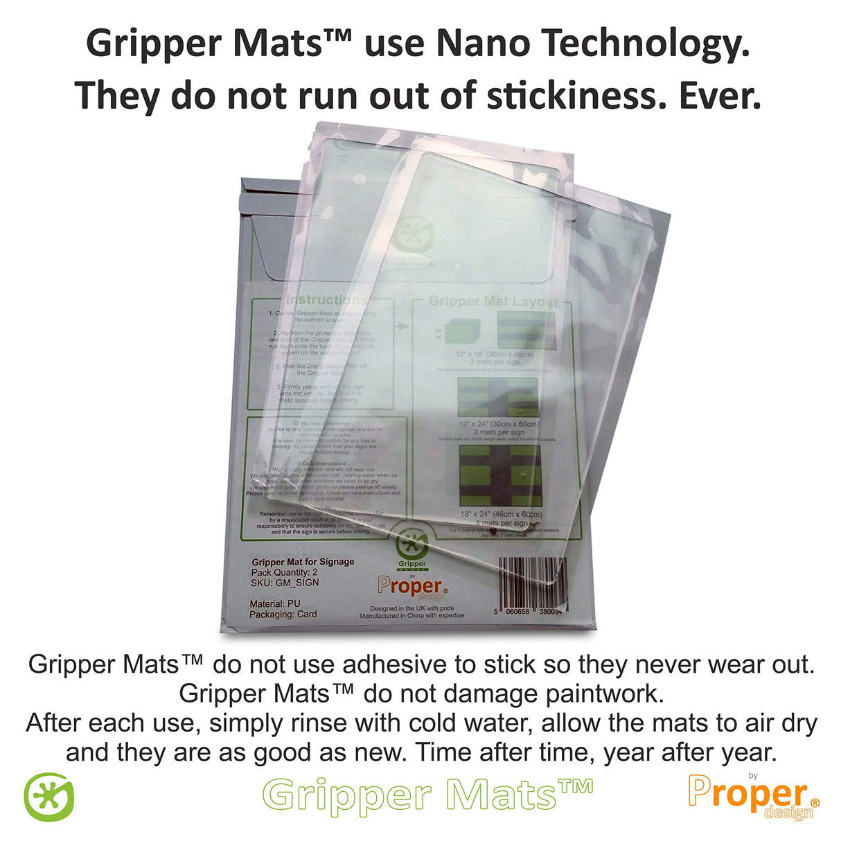 Proper Design Gripper Mats™ - Magnet Sign Grippers for Aluminum Vehicles: Trucks, Cab, RV, Trailer Proper Design