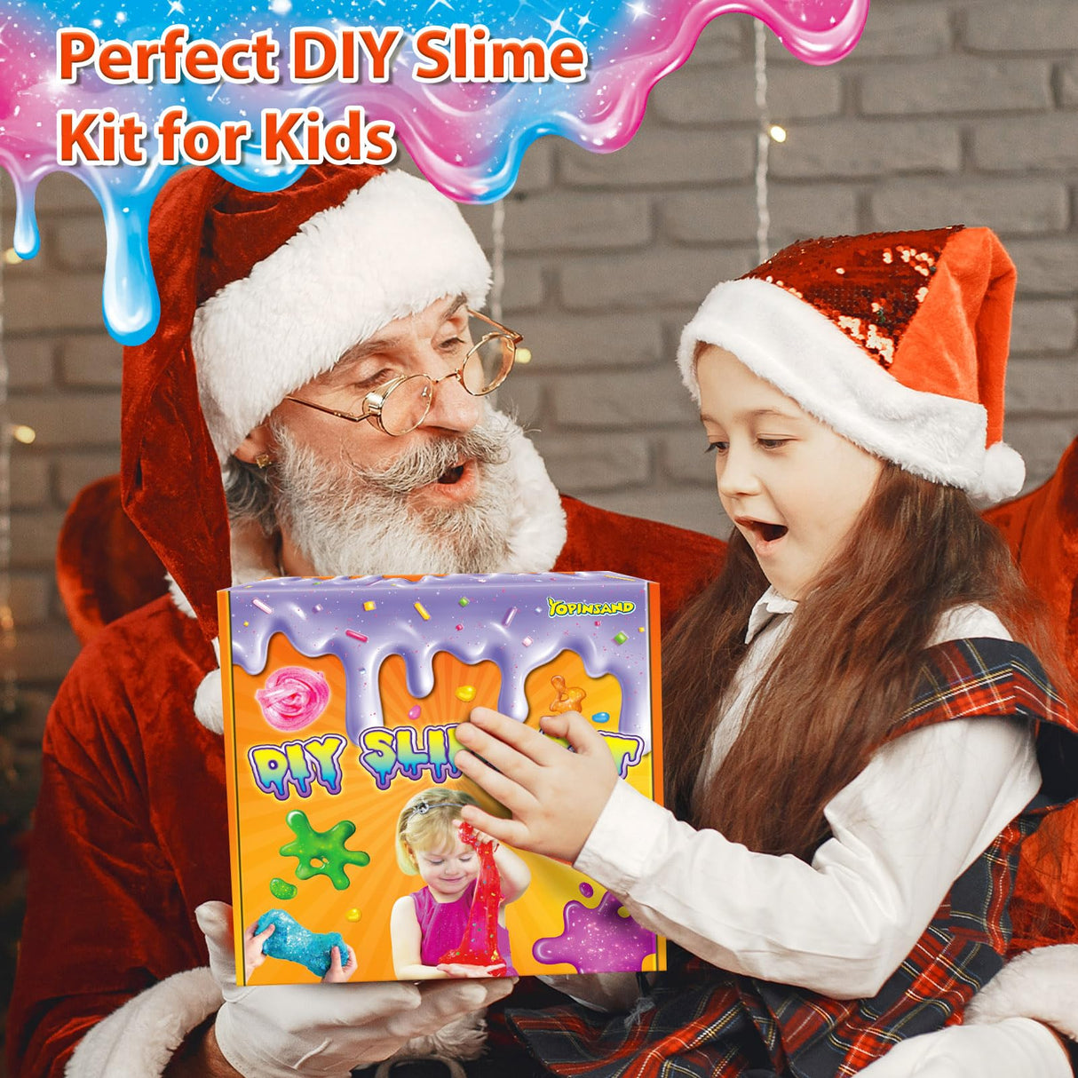 12 Cups DIY Slime Kit, Slime Making Kit for Girls, Crystal Clear, Glow in The Dark Slime with Add-ins, Foam Balls, Charms, Party Favors Gift Toys for Kids 3-12 YOPINSAND