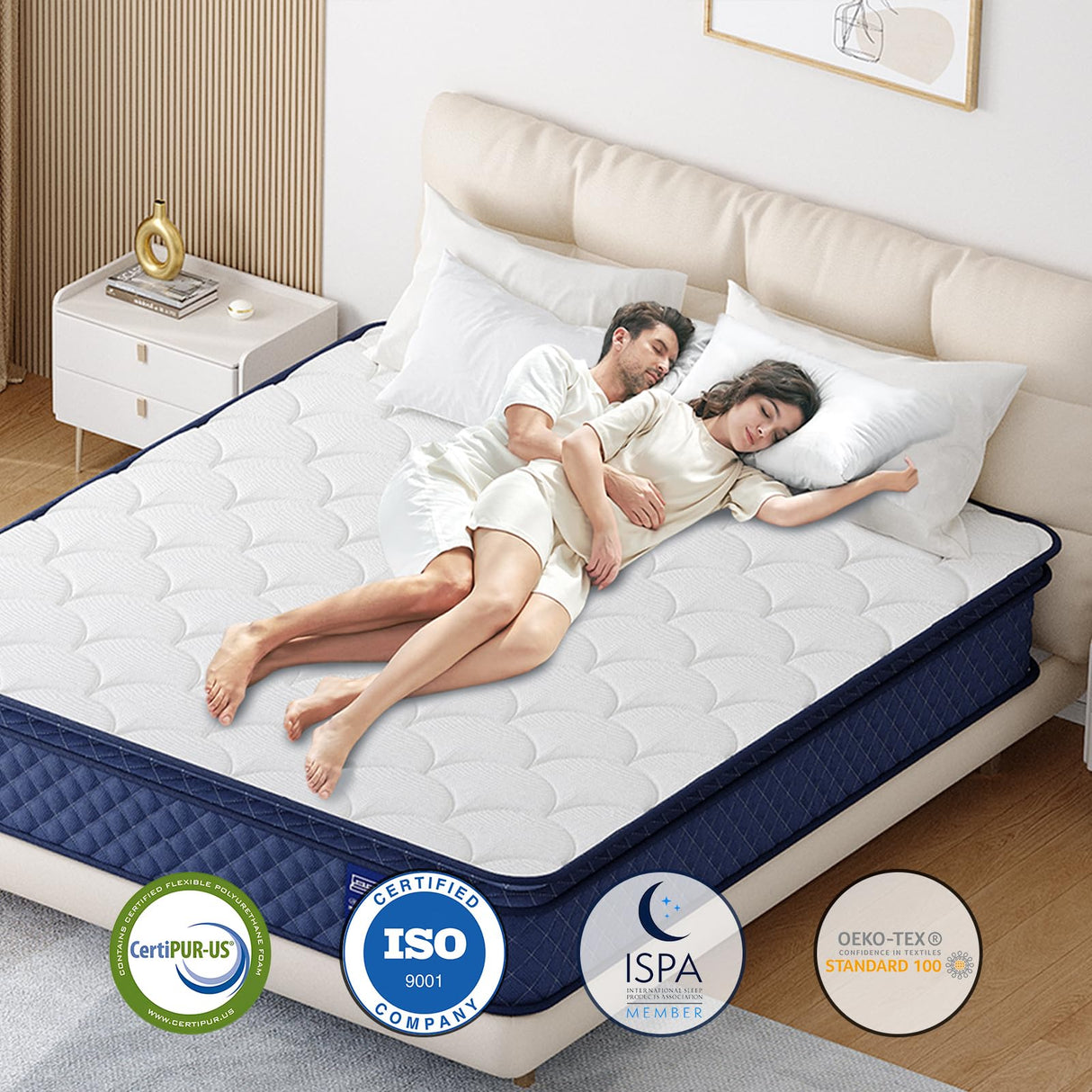 MSJh Twin Mattress, 12 Inch Twin Hybrid Mattress for Kids, Twin, Fiberglass Free, Medium Plush, Foam and Spring Hybrid Mattress for Motion Isolation, Pressure Relief & Edge Support, Mattress in A Box MSJh