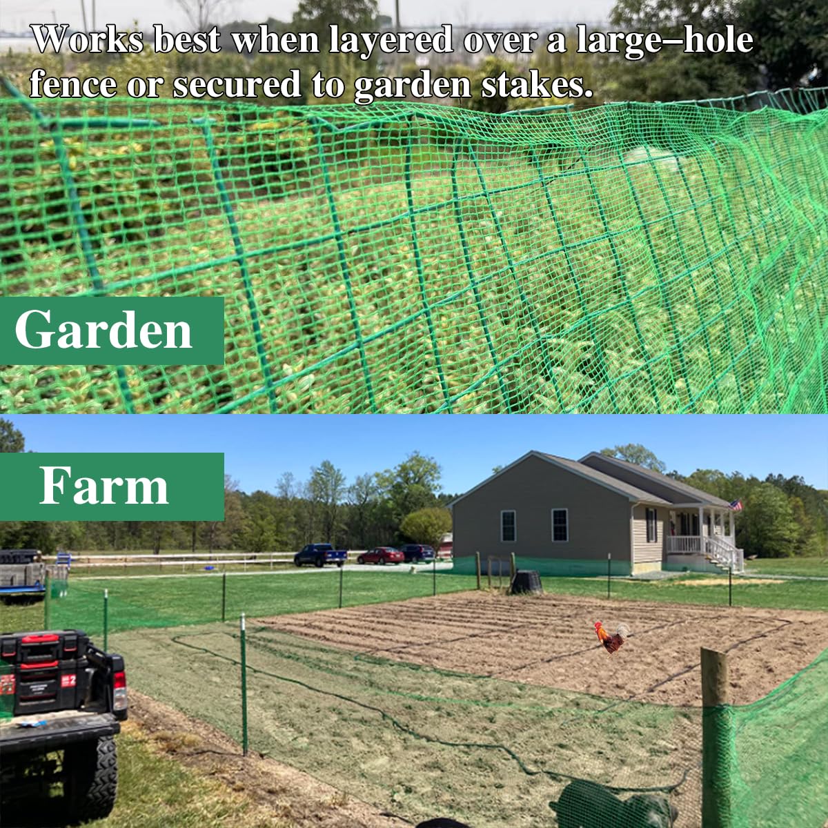 Hortifan Garden Fence Temporary Fence, 4'x100' with 50 Zip Ties, Plastic Fencing Safety Fence Snow Fence, Construction Fencing for Yard, Deer, Pet, Rabbits, Chicken, Dogs, Animal Barrier, Green HORTIFAN