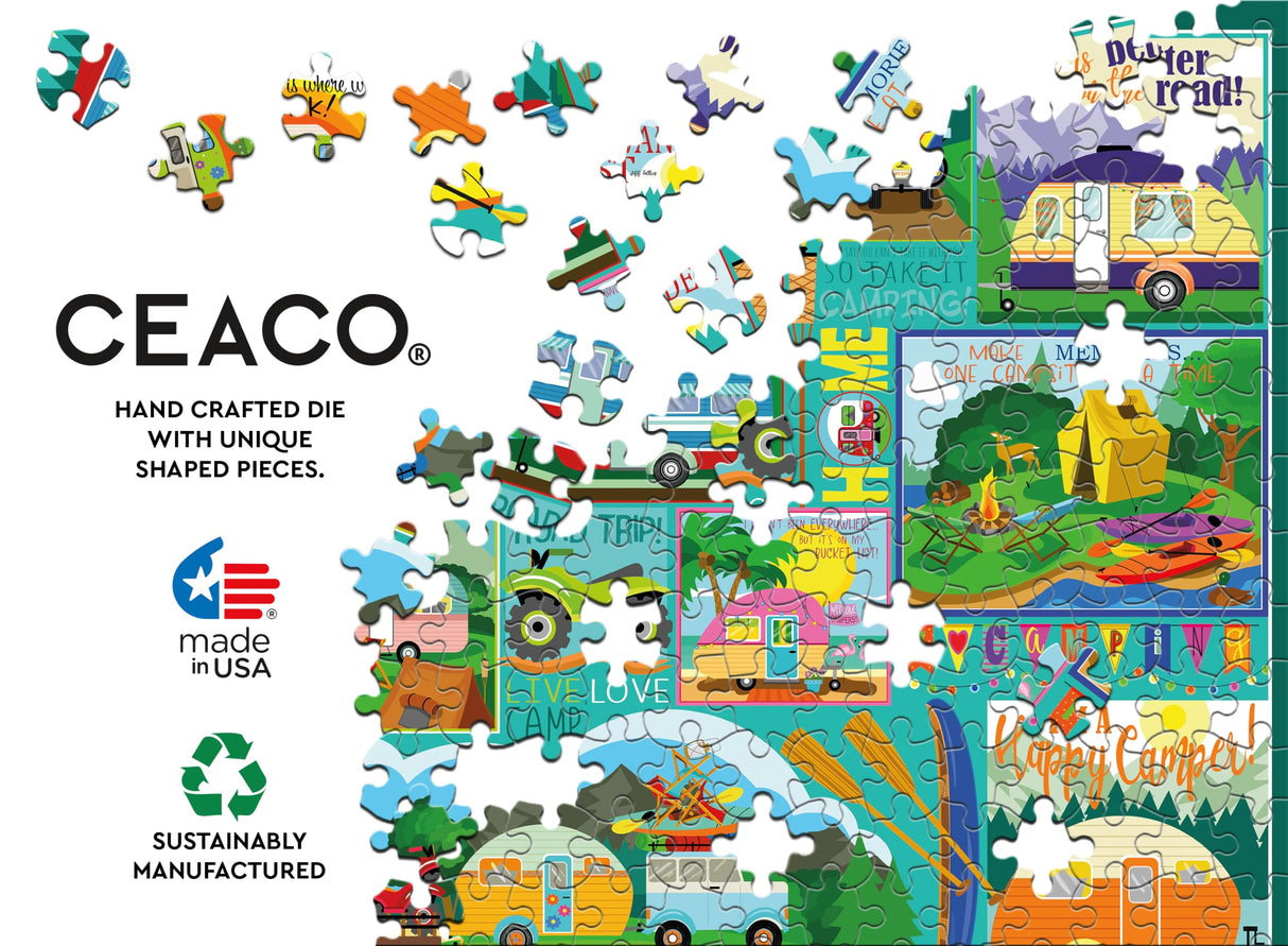 Ceaco - Tracy Flickinger - Camping Road Trip - 500 Larger Piece Jigsaw Puzzle Ceaco