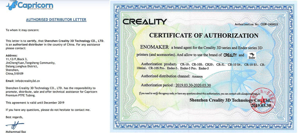 Creality Ender 3 /Pro/V2 3D Printer Assembled Extruder MK8 HotEnd Kit 24V with 0.4mm Nozzle Upgrade with Low Friction Creality-Capricorn Tubing Creality