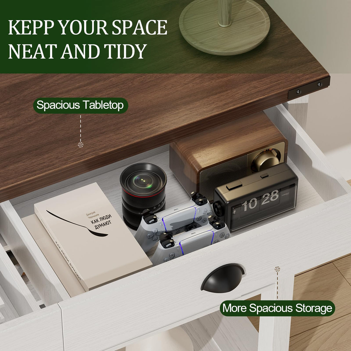 AntsandAnts Farmhouse Entryway Table with Sliding Barn Doors & 2 Drawers,Rustic Console Table for Living Room, Hallway, Foyer,Sofa Table with Adjustable Shelf & Open Storage, Industrial Design AntsandAnts