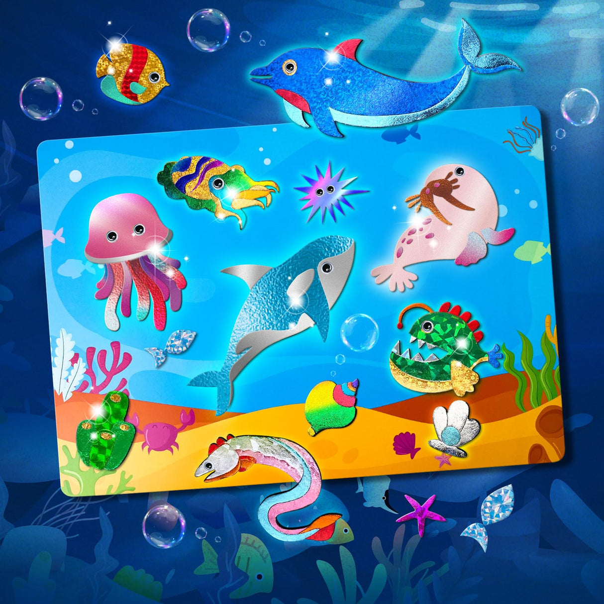 JOPSHEEN Foil Art Kit for Kids Age 4-6-8-10-12 Girls Boys, Fun Crafts Animals Foil Stickers Sheets JOPSHEEN