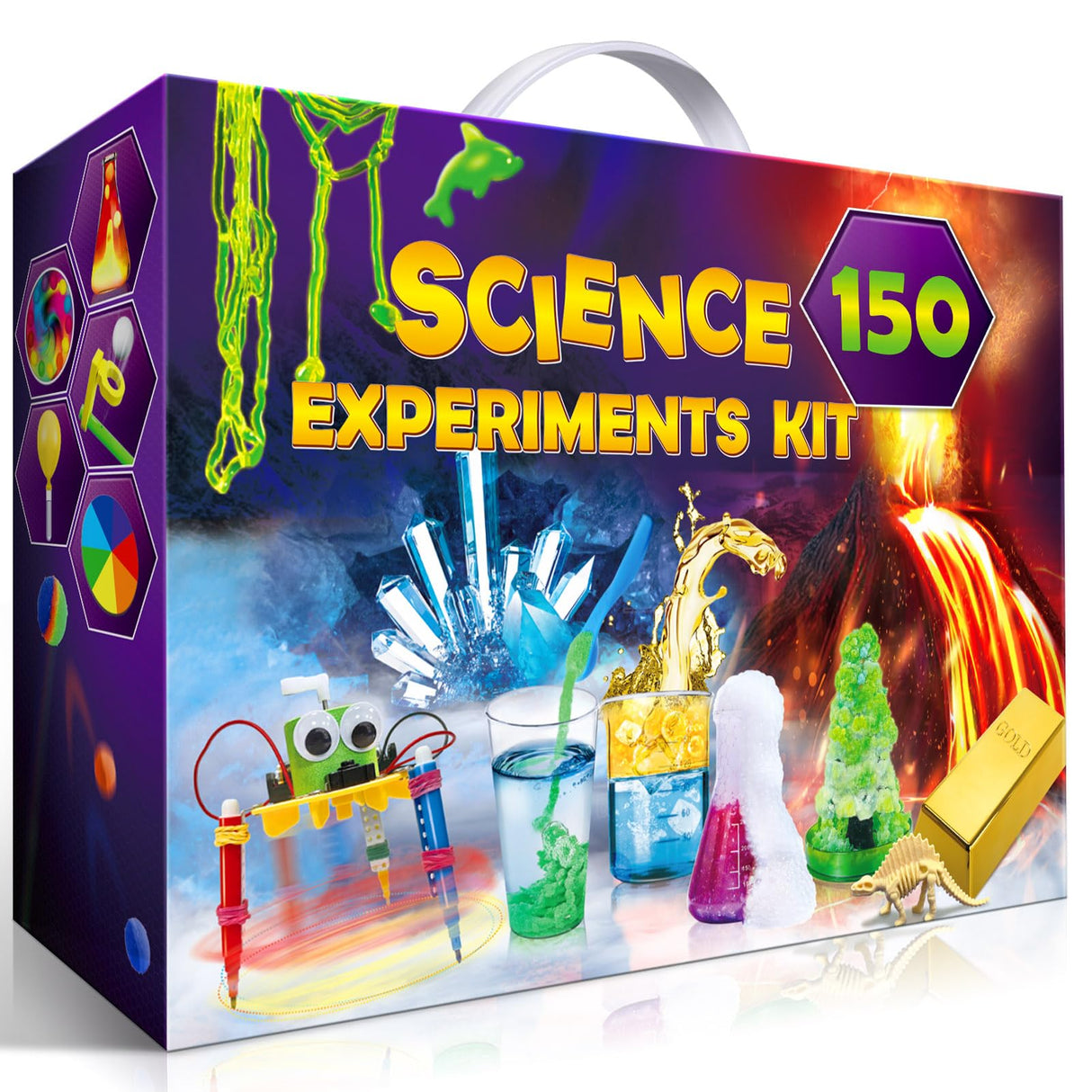 UNGLINGA 150 Experiments Science Kits for Kids, S.T.E.M Educational Project Toys for Boys Girls Birthday Gifts Ideas, Volcano, Chemistry Lab Tools Scientist Set UNGLINGA