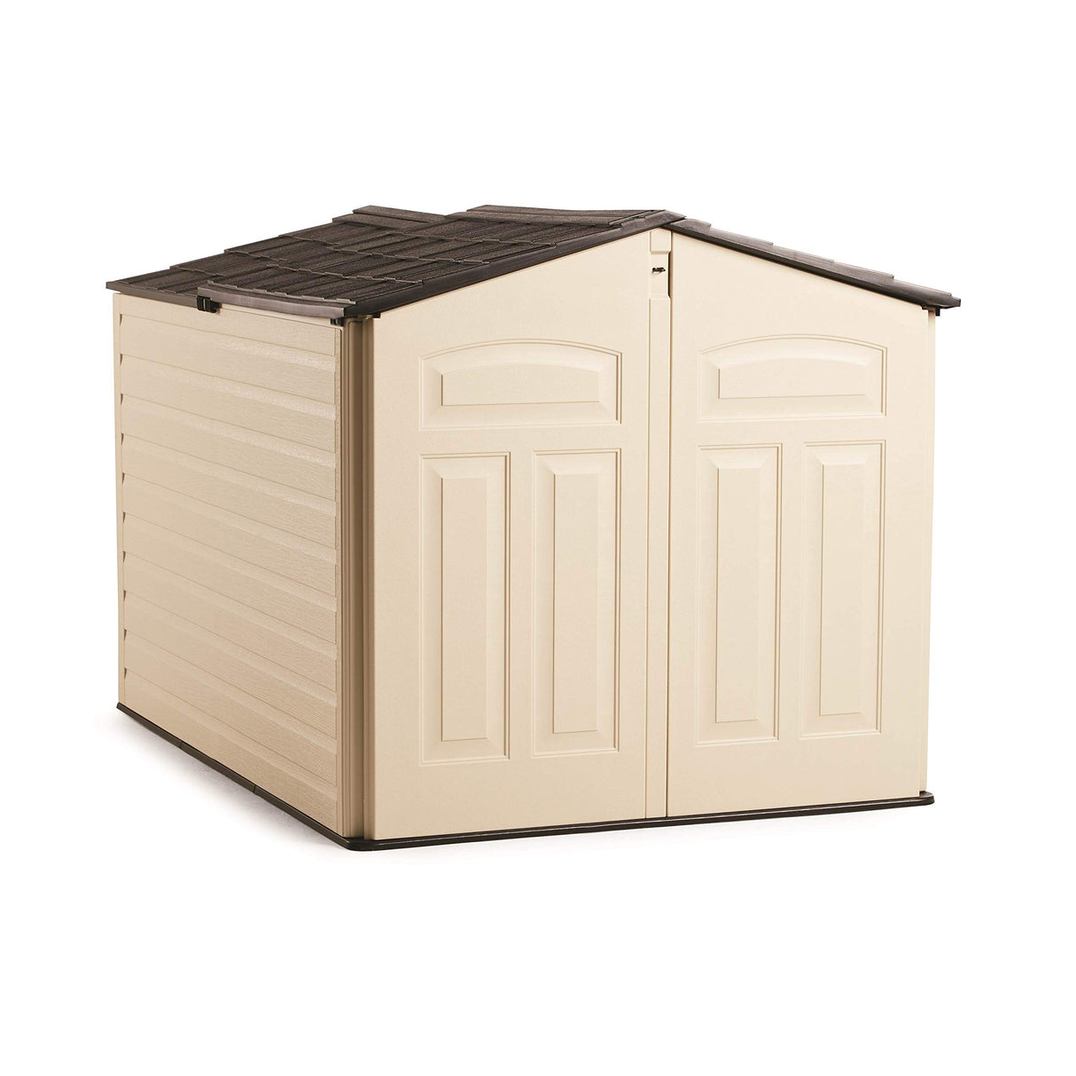 Rubbermaid Slide-Lid Resin Outdoor Storage Shed (5 x 6.5 Ft),Weather Resistant, Beige/Brown, Organization for Home/Backyard/Garden Tools/Lawn Mower/Bike Storage/Pool Supplies Rubbermaid