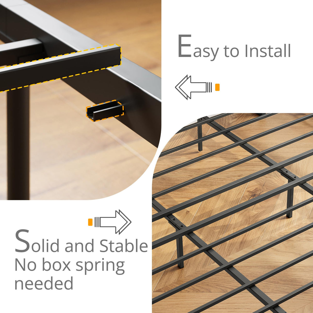 LIKIMIO Vintage Brown King Bed Frame with 4 Storage Drawers and Charging Headboard LIKIMIO