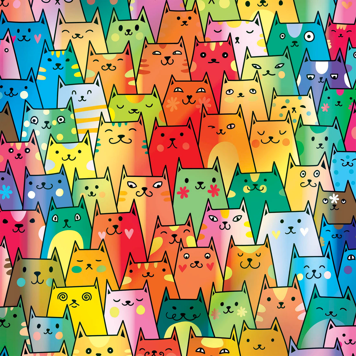 RoseArt - Rose - Cute Colorful Cats - 1000 Piece Jigsaw Puzzle for Adults RoseArt