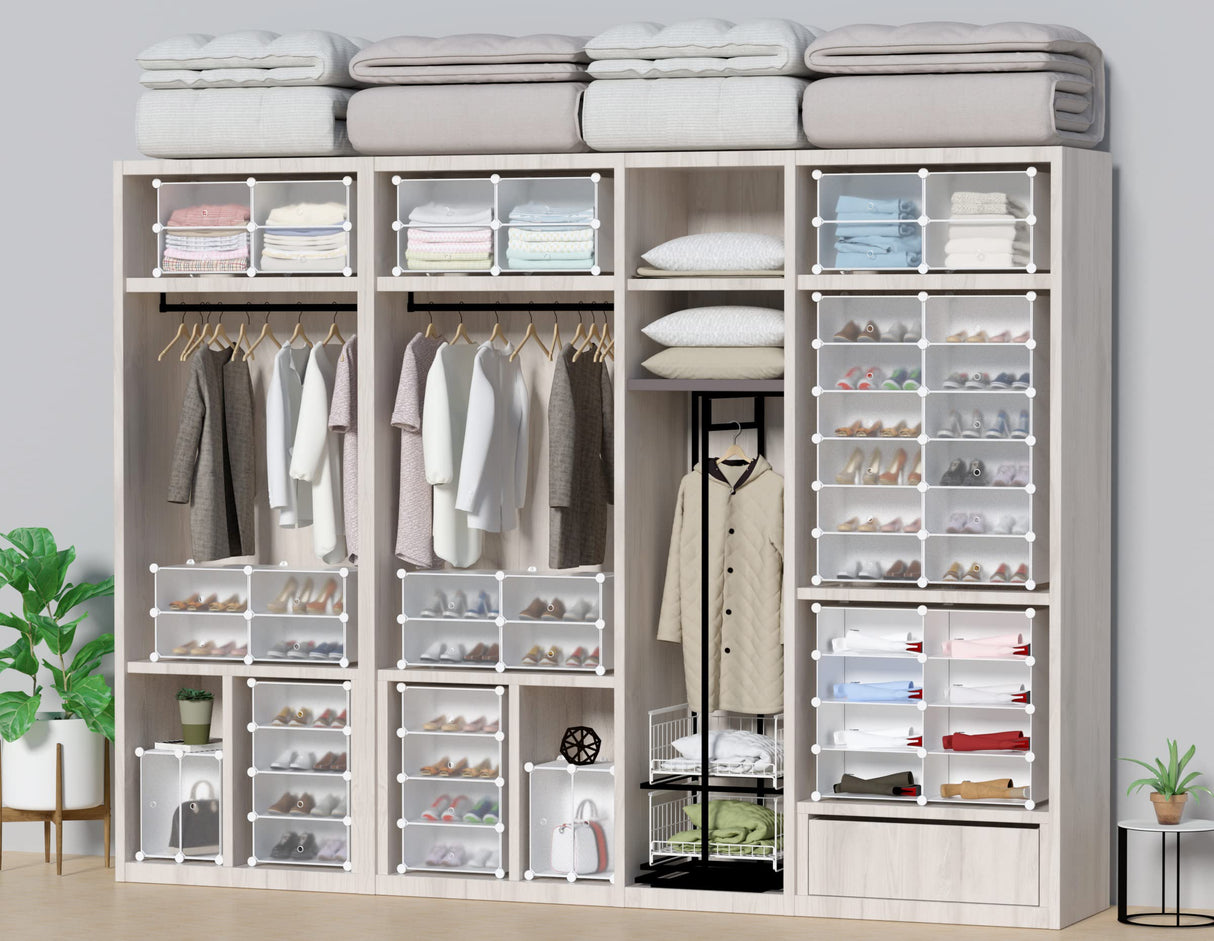 HOMIDEC Shoe Storage, 10-Tier Shoe Rack Organizer for Closet 20 Pair Narrow Shoes Shelf Cabinet for Entryway, Bedroom and Hallway HOMIDEC