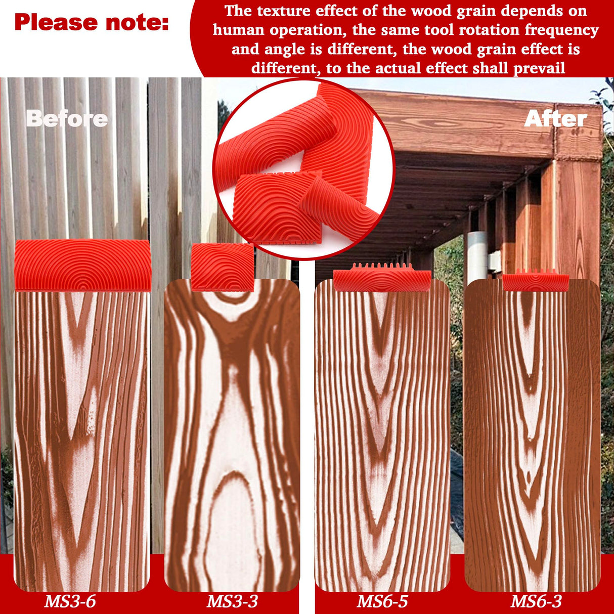 LUTQ Wood Grain Tool - Natural Woodgrain Maker for Decorative Painting Premium Wood Graining Tool Set Enhance Your DIY Projects with Wood Grain Patterns LUTQ