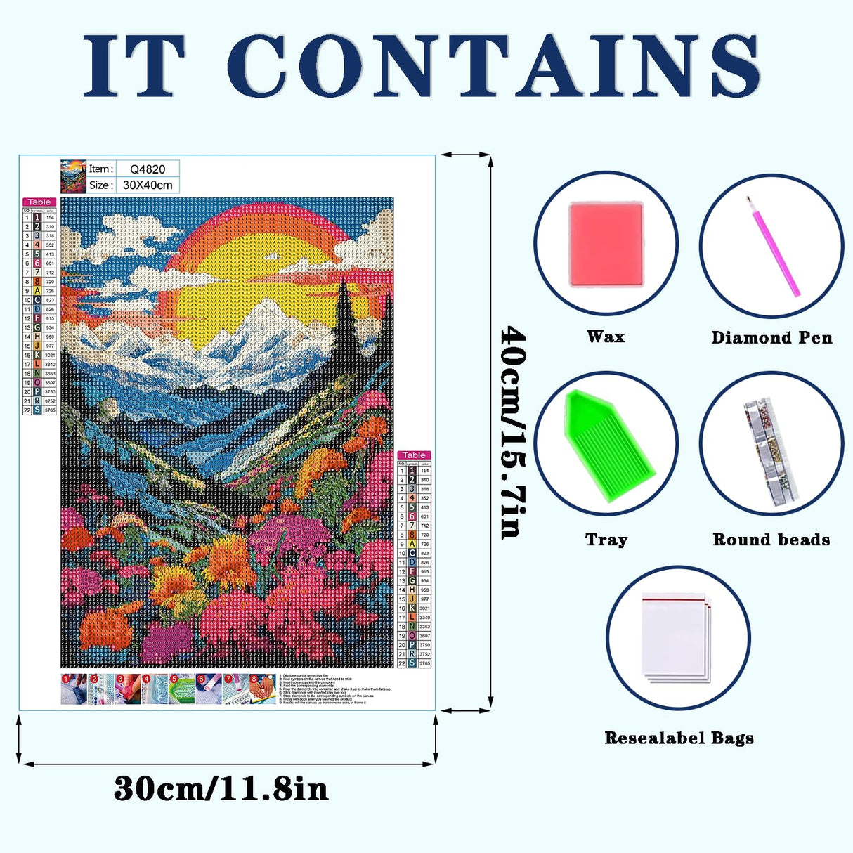 DOTZSO Rainbow Diamond Painting Kits for Adults, Easy DIY 5D Round Full Drill Diamond Art kit Diamond Dot Crystal Gem Art and Craft for Beginners Home Wall Decor 12x16 Inches DOTZSO