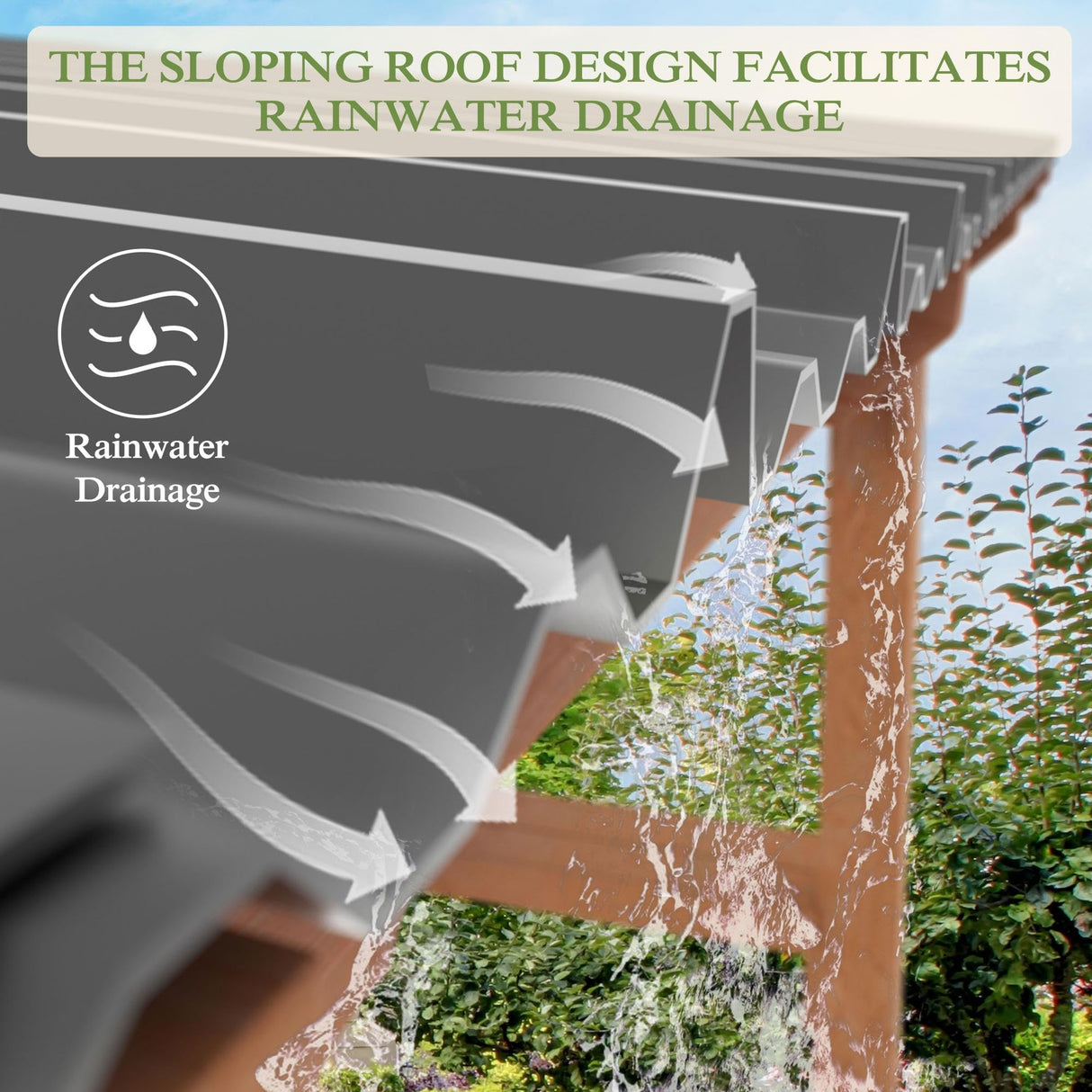 MUPATER 8 x 5 FT Outdoor Wooden Grill Gazebo with Sloping Metal roof, 2 Full Size Grills, BBQ Canopy for Patio, Lawn, Garden, Deck MUPATER