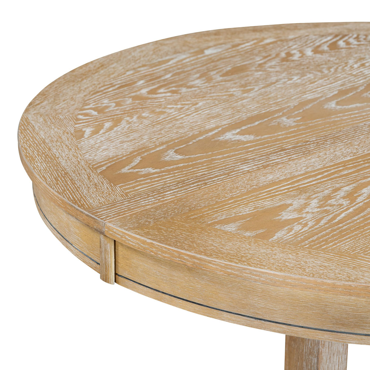 ERYE Mid-Century Modern Functional Extendable Dining Table with 14" Leaf and Pillar-Trestle Legs (Natural Wood),Round → Oval 42"~56", Natural-980 ERYE