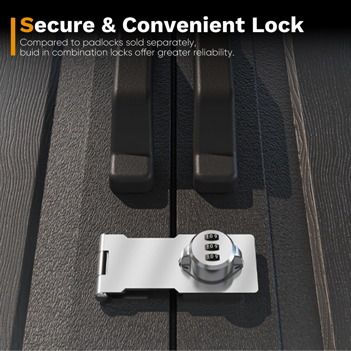 Devoko Plastic Outdoor Storage Shed with Floor, 8 x 6 FT Resin Tool Garden Shed with DIY Window and Lockable Door, Outside Kick-it Shed for Patio,Garden, Backyard, Lawn, Beige Devoko