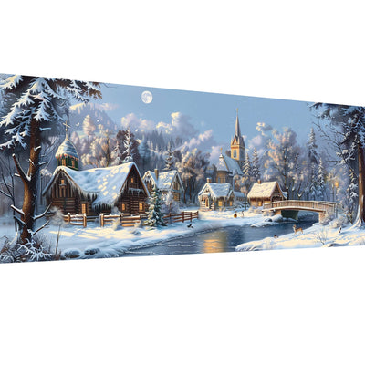 SKRYUIE 5D Large Diamond Painting Kits Landscape - DIY Diamond Art Kits for Adults Cabin, Full Round Drill - Crystal Embroidery Cross Stitch - Craft for Wall & Office Decor - 12x30 inch / 30x80 cm C9