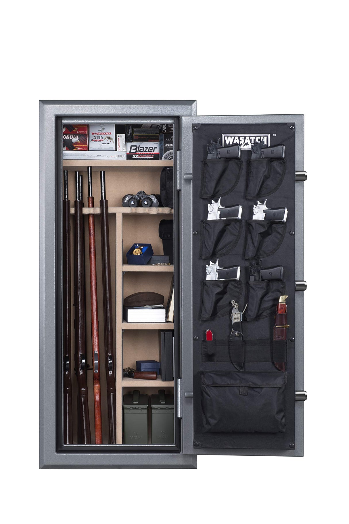 Wasatch 24-Gun Fireproof and Waterproof Safe with Electronic Lock, Gray (24EGW) Wasatch