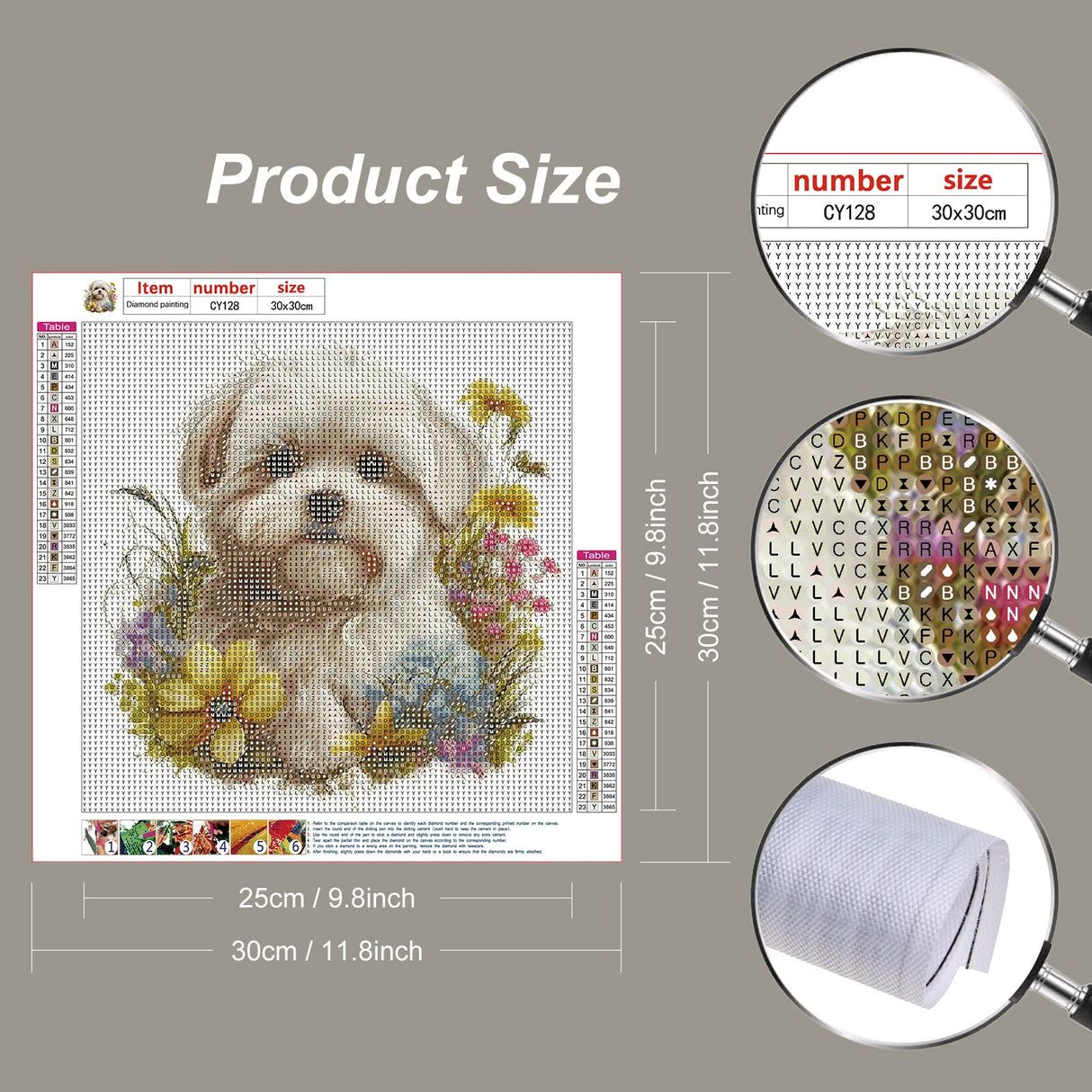 Stalente Diamond Painting Kits for Adults, 5D DIY Diamond Art Kits for Beginners Round Full Drill Diamond Painting for Home Wall Decoration Gift 12x12inch, Dog Stalente