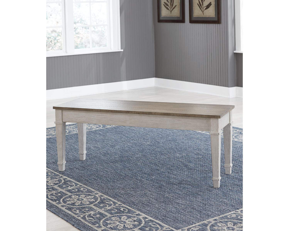 Signature Design by Ashley Skempton Farmhouse Storage Bench, White & Light Brown Signature Design by Ashley