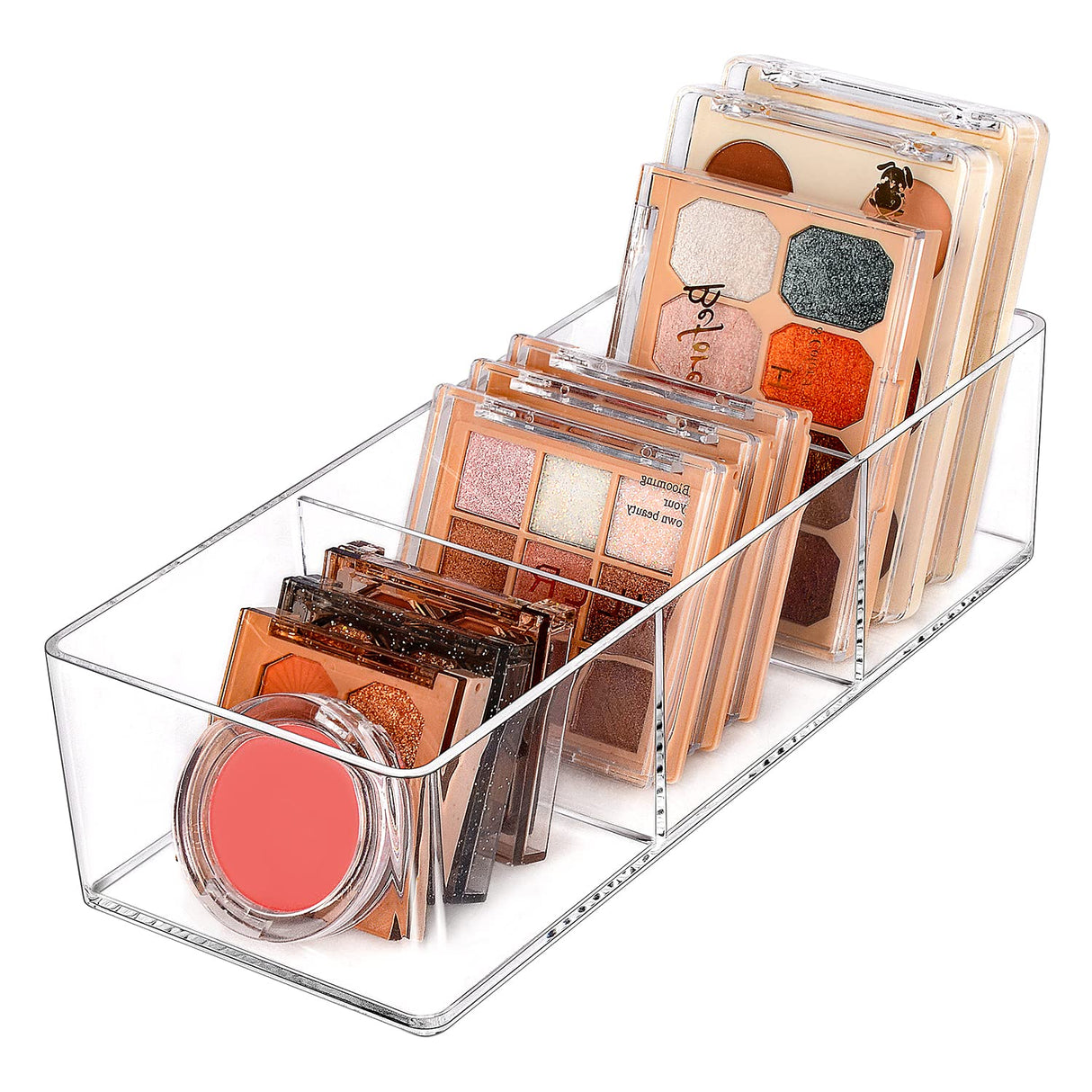 JessLab Acrylic Organizers, Bathroom Organizer for Drawer, Cosmetic Display Cases for Vanity, Countertop, Desk, Kitchen, and Makeup Storage, 3-Section JessLab