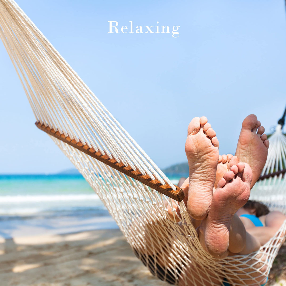 Fabric Hammock with Stand Included - Portable Hammock with Carry Bag and Powder-Coated Steel Frame for Travel or Backyard by Pure Garden (Blue Stripe) Pure Garden