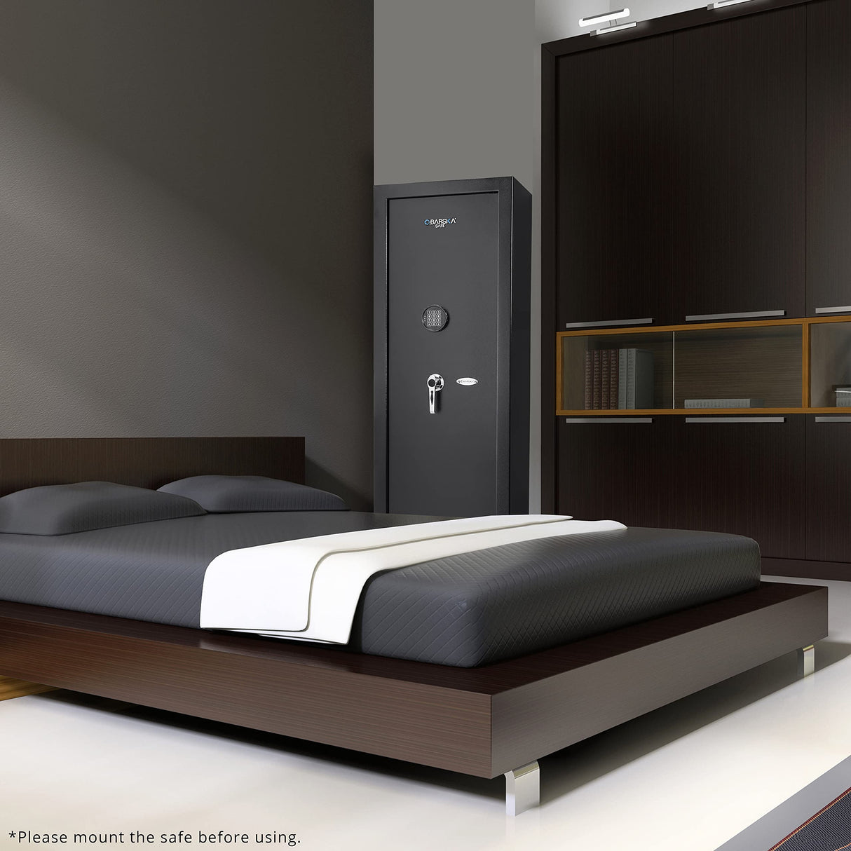 Barska Quick and Easy Digital Access Rifle Firearm and Long Gun Safe for Home with Optional Silent Mode - 14 Position Keypad BARSKA