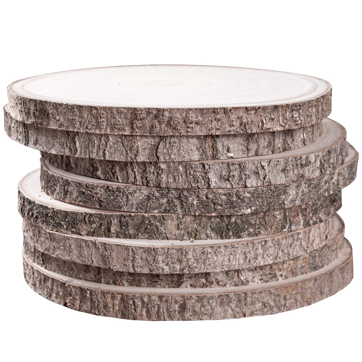 Sancodee 8 Pcs Large Unfinished Wood Slices, 10-11 Inches Wood Slabs for Centerpieces Natural Wooden Circle, DIY Wood Centerpieces for Tables Wedding Party Door Sign Decor Sancodee