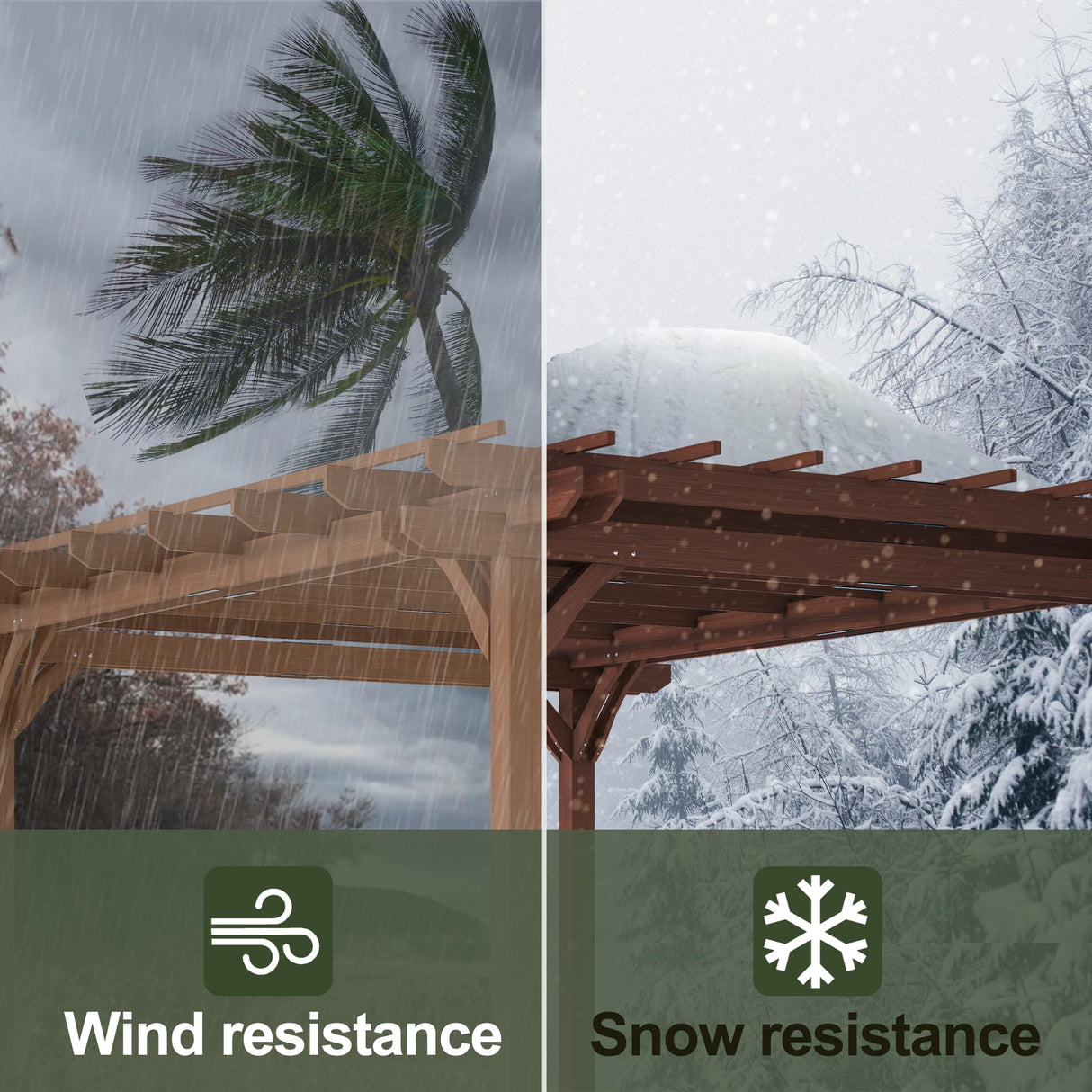 Jaxilyn 12x10 ft Wood Pergola,Outdoor Wood Gazebo Grape, Durable, Quality Supported Structure Entertaining Outdoor Wooden Pergola for Climbing Plant Support at Garden, Patio, Backyard, Deck, Brown Jaxilyn