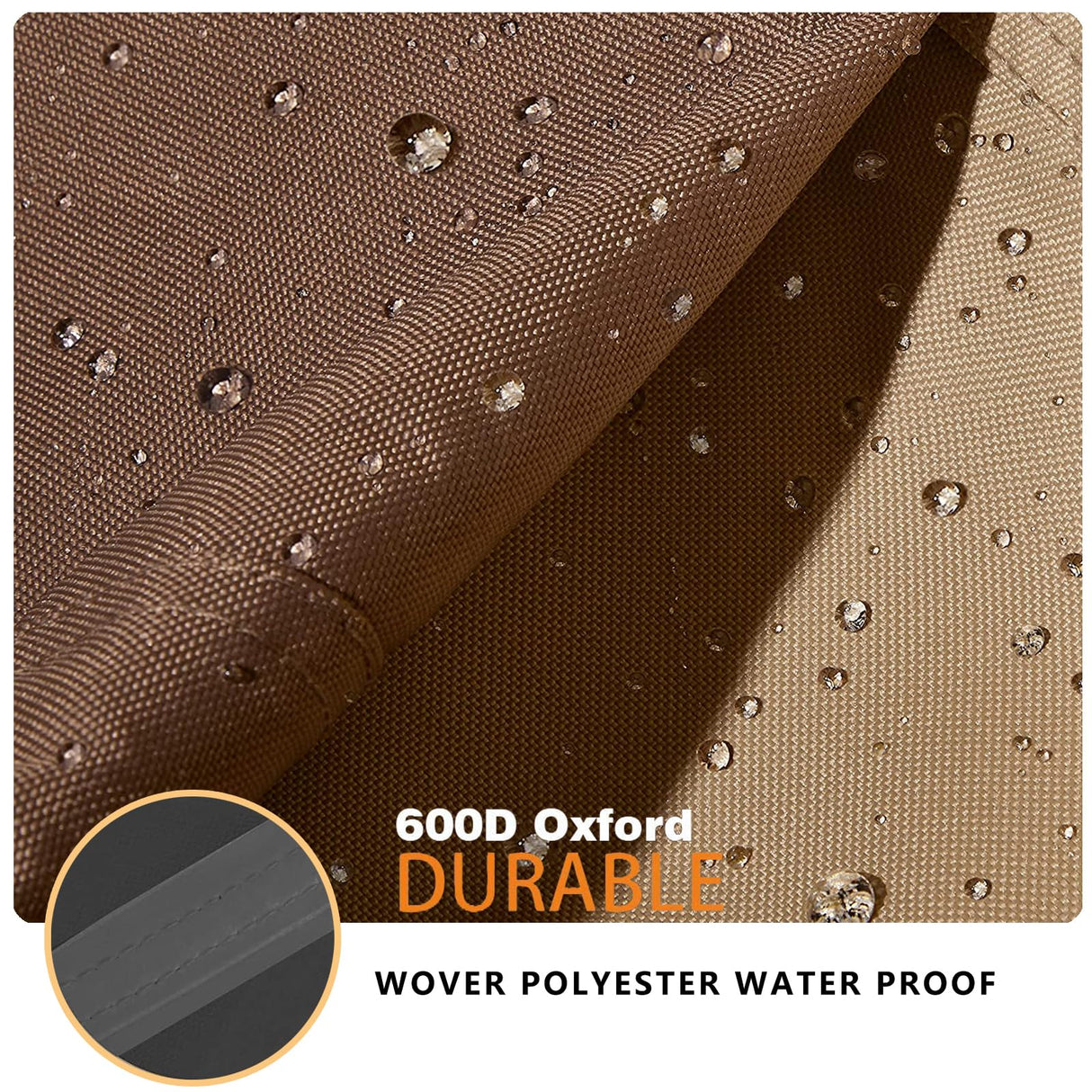 ANartcle 3 Pieces Patio Bistro Sets Cover,600D Waterproof Heavy Duty Patio Furniture Covers,Includes 2 Outdoor Swivel Chair Covers and 1 Patio Wicker Side Table Cover(Beige&Brown) ANartcle