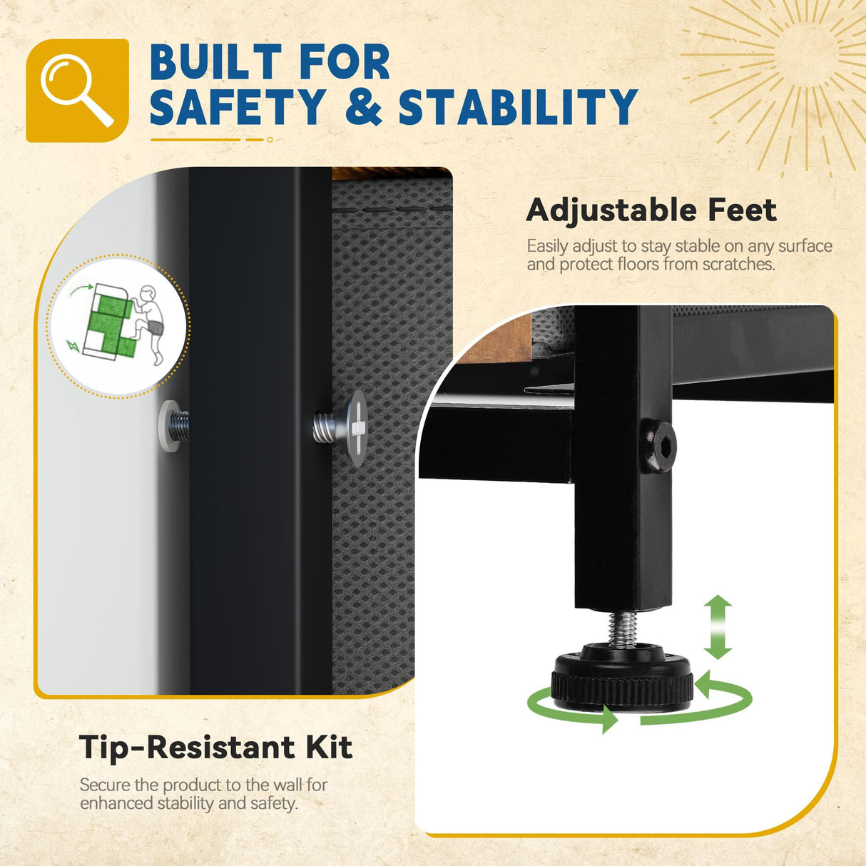 DWVO Dresser with 10 Drawers - Fabric Storage Tower, Organizer Unit for Living Room, Hallway - Sturdy Steel Frame, Wooden Top & Easy Pull Fabric Bins DWVO