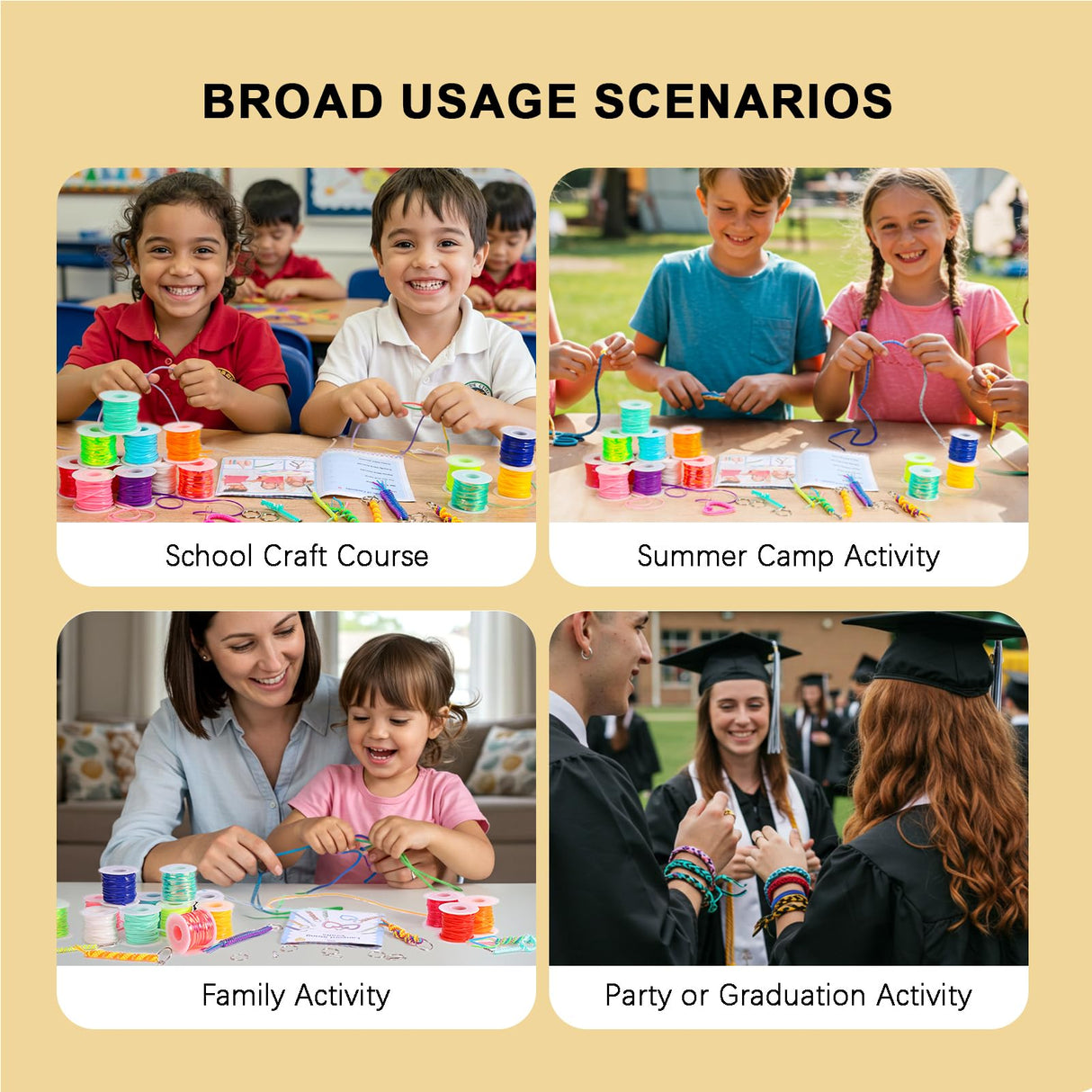 PP OPOUNT Solid/Laser/Glitter Plastic Lanyard String Kit, 15 Rolls Boondoggle String with 60 Keychain Accessories and Instructions, Gimp String for DIY Bracelets, Lanyard (886 Feet) PP OPOUNT