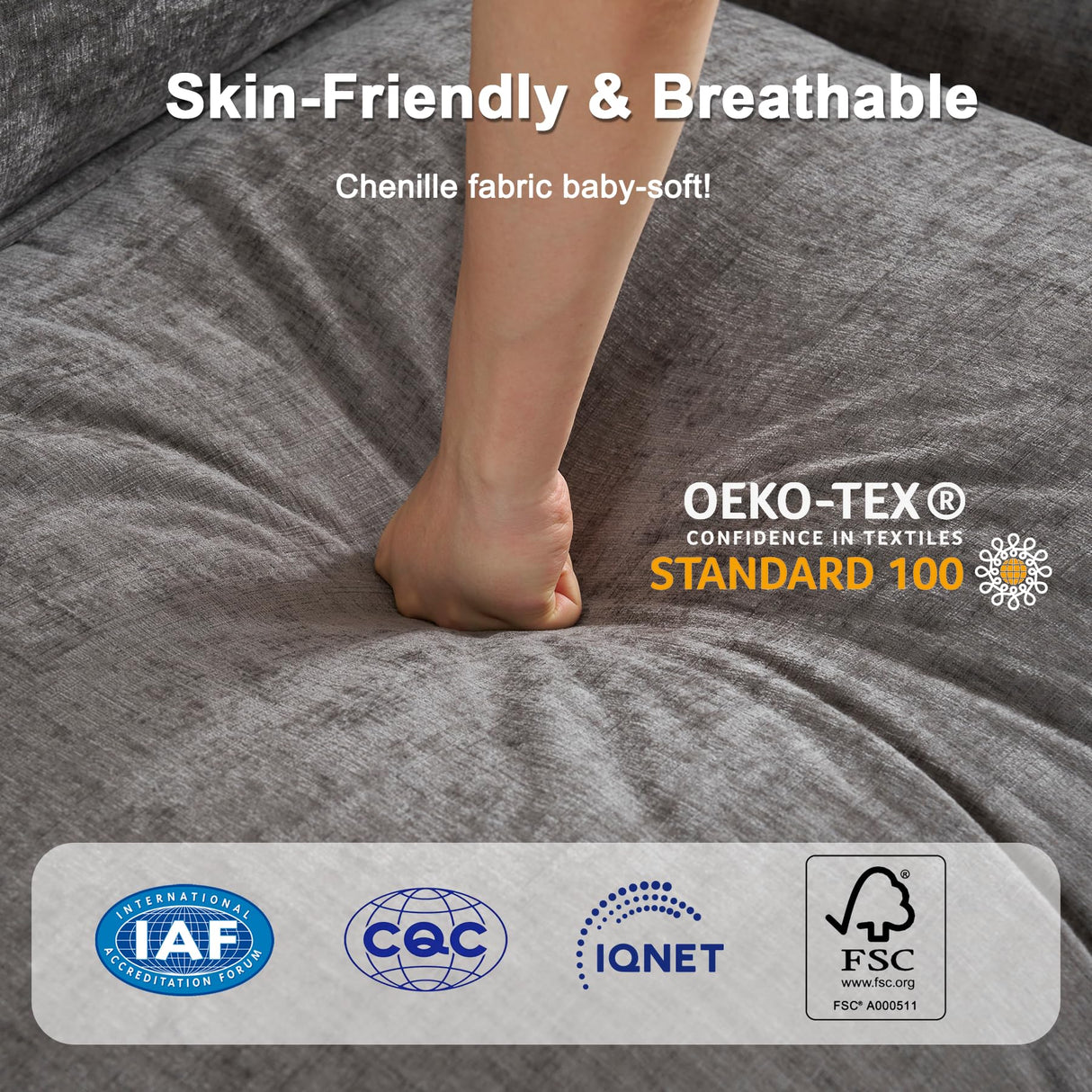 77" Cloud Sofa Loveseat & Couch|Small 2-Seater Chenille Sectional Sofa with 29.1" Deep Seat|FSC Certified Solid Wood & Metal Frame|Easy Assembly & 1YR Guarantee| for Apartment Living Room Bedroom CAFUZY