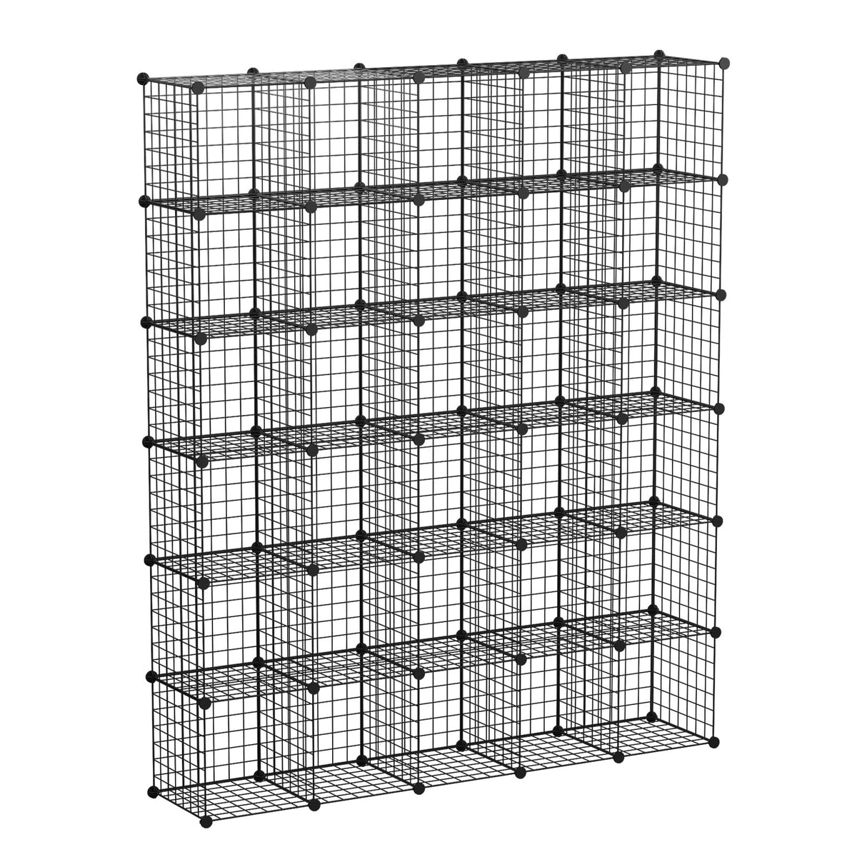 KOUSI 14"x14" Wire Cube Storage, Metal Grid Organizer, 30-Cube Modular Shelving Unit, Stackable Bookcase, Ideal for Living Room, Bedroom, Office, Garage KOUSI