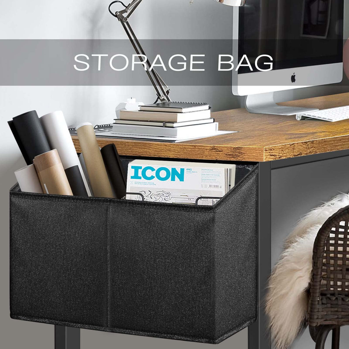 Lufeiya Home Office Desks 47 inch Desk for Bedroom Modern Simple Student Study Table 48 Vintage Writing Computer Desk, Rustic Brown Lufeiya