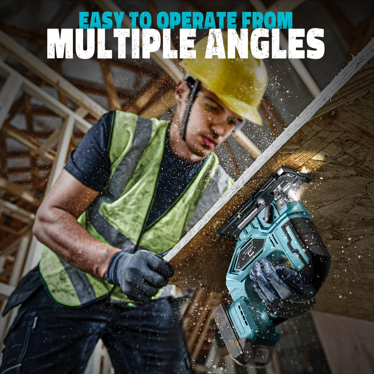 Jig Saw for Makita 18V Battery, Cordless Jigsaw Tool Brushless Motor, Variable Speed, Bevel Angle (0°-45°), LED Light with 3 Position Orbital Setting for Straight/Curve/Circle/Cutts (No Battery) Cerycose