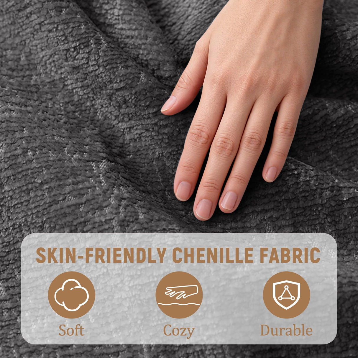 Korser Power Recliner Chair for Adults, Oversized Electric Recliner with Thickened Cushions, Chenille Fabric Reclining Chair for Living Room, Bedroom, Grey Korser