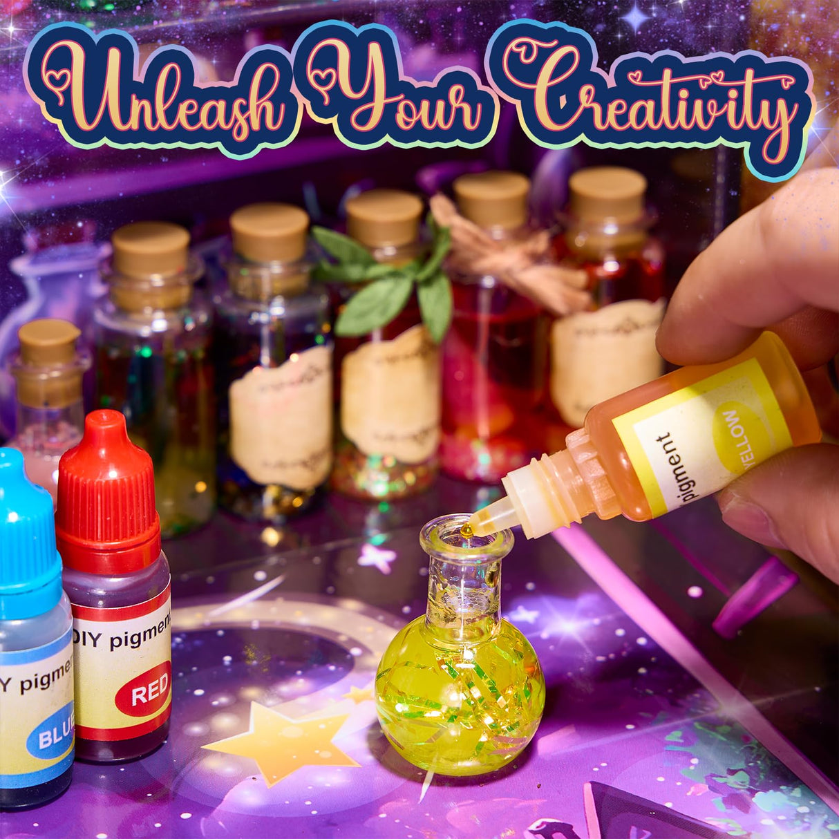 QLRR Mystery Mix Potion Craft Kits for 6 7 8 9 10 11 12+ Year Old Girls DIY Best Birthday Gift for Girls & Boys ,Mix 24 Fairy Bottles Potion Gifts Kids 6-8 Year Old Girl Birthday Gift QLRR