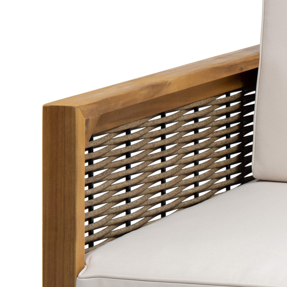 Christopher Knight Home Judith Outdoor Acacia Wood Club Chair with Wicker Accents (Set of 2), Teak Finish + Mixed Brown + Beige Christopher Knight Home