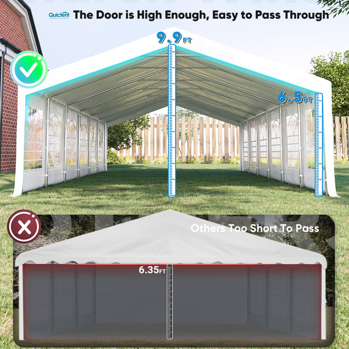 Quictent 20x40 Party Tent Heavy Duty Outdoor Canopy Tent Carport Wedding Event Shelter BBQ Wedding Tents for Parties with Storage Bags(Church) Quictent