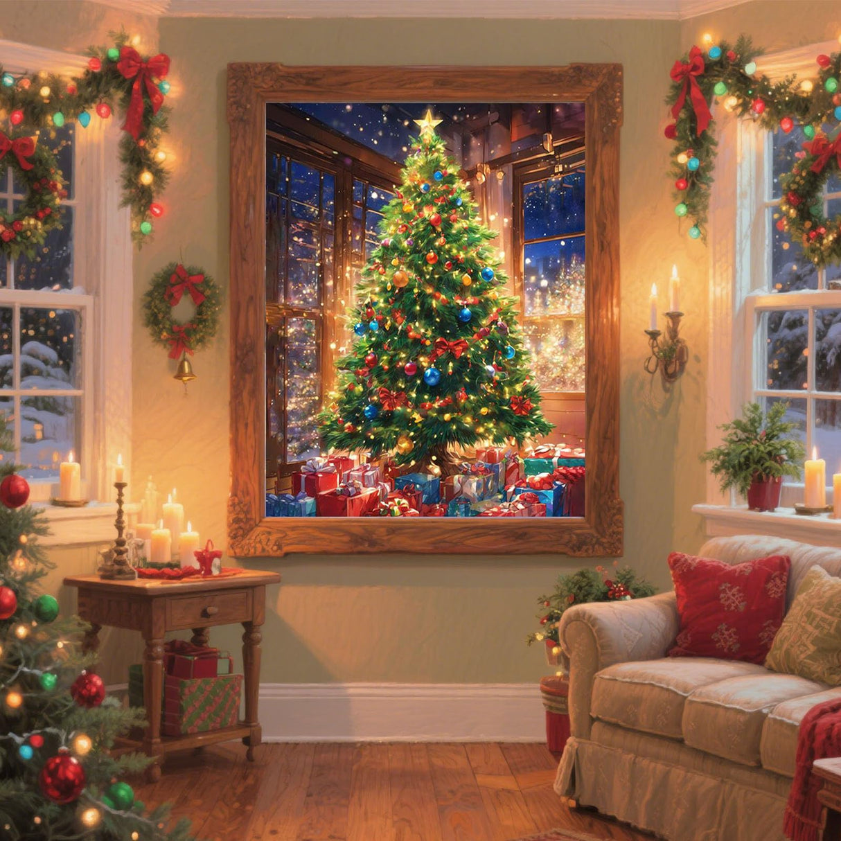 cviokrdu Christmas Paint by Numbers Kit for Adults - Christmas Adult Paint by Number Kits on Canvas, DIY Tree Oil Painting for Gift Home Wall Decor (16x20inch) cviokrdu