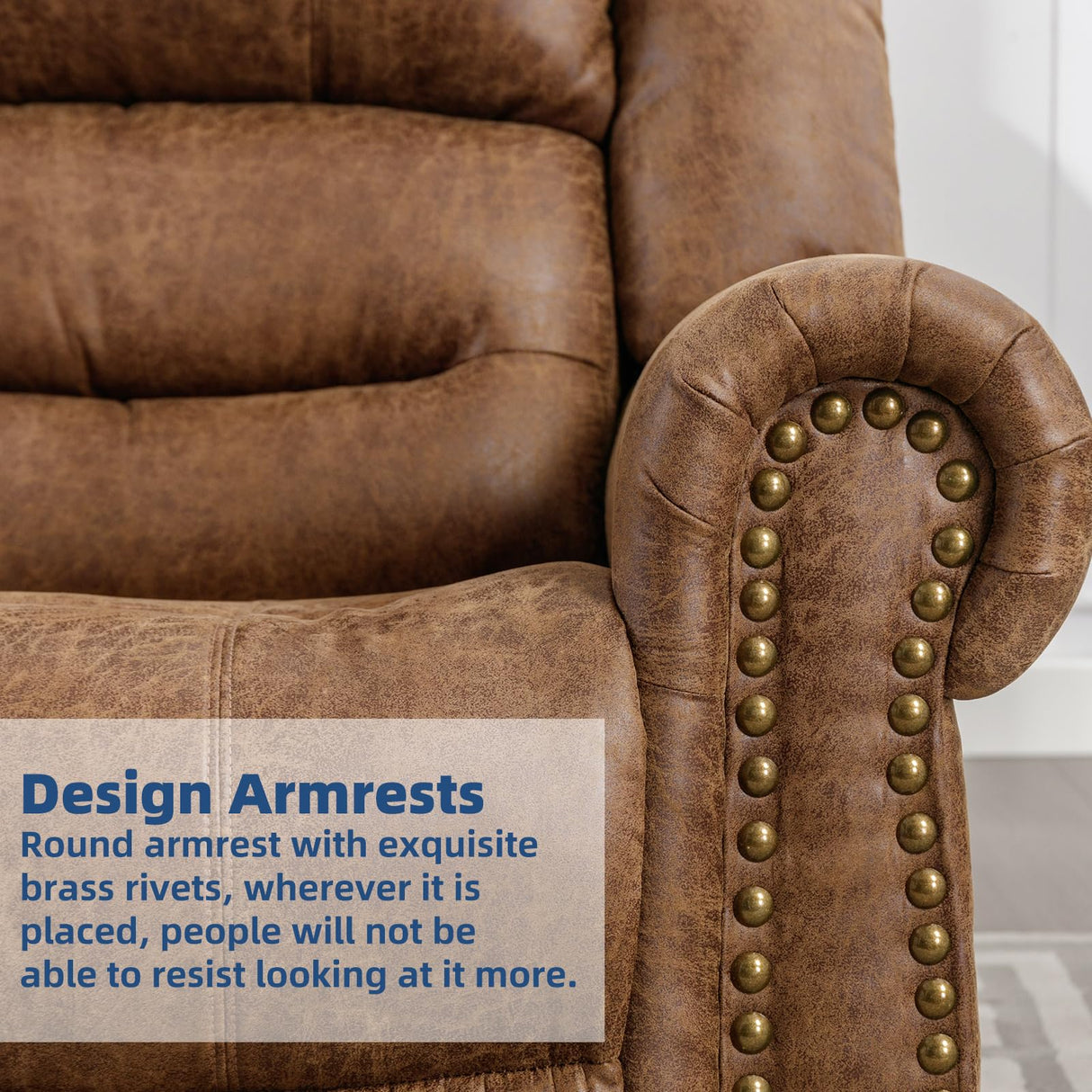 SOCIALCOMFY Swivel Rocker Recliner Chair with Heat and Vibration, 360° Swivel Glider Rocker Manual Reclining Chair, Massage Rocking Recliners with Side Pockets & USB Ports for Living Room, Nut Brown SOCIALCOMFY