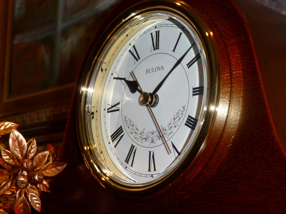 Bulova B1929 Annette II Chiming Clock, Mahogany Bulova