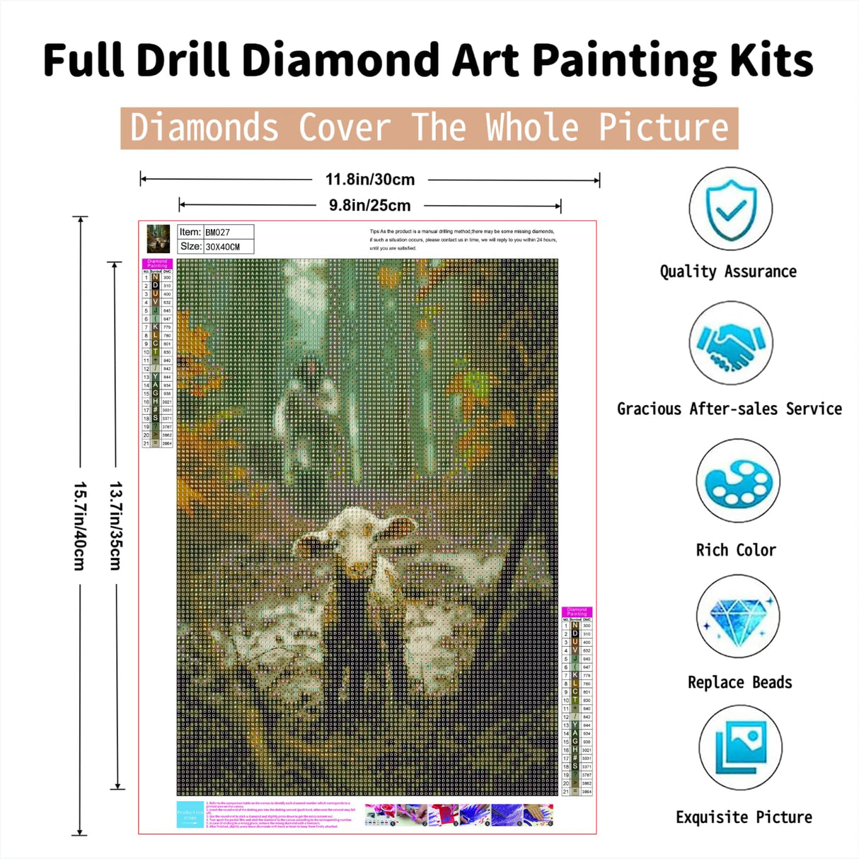 Religious Diamond Art Kits for Beginners Jesus Diamond Painting Kits for Adults Christian Wall Art Decor DIY Crafts Full Drill Gem Art Redemption Lost Sheep Artwork for Walls Christian Gift 12x16 Inch PINFFSHU