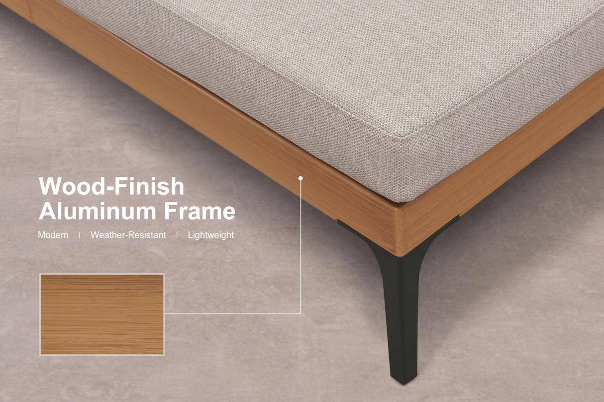 PURPLE LEAF 7 Pieces Patio Furniture Set with 9' X 12' Cantilever Umbrella Daybed Tables Outdoor Wicker Sectional Conversation Sets Modern Aluminum L Shaped Sofa for Balcony Yard Garden Poolside PURPLE LEAF