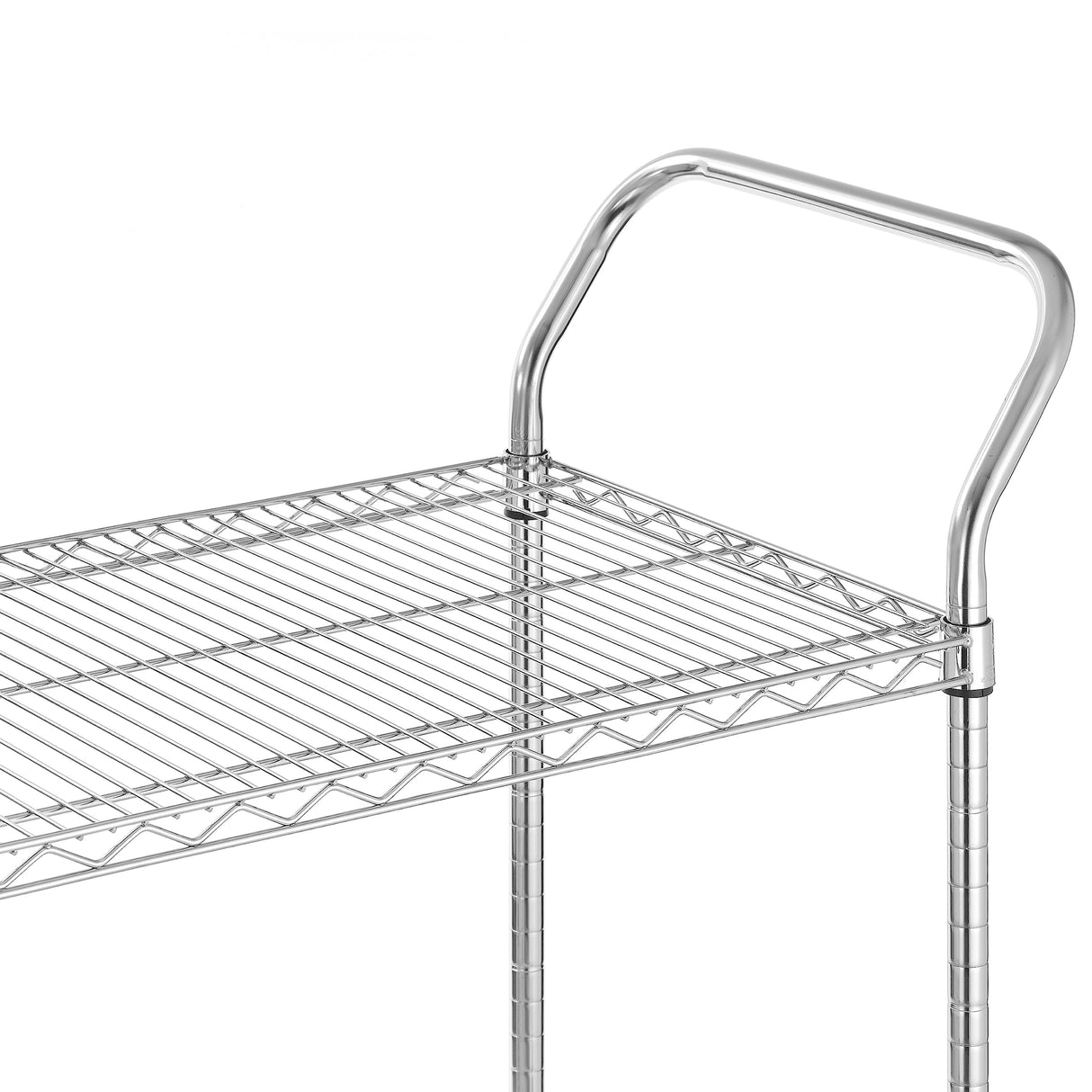 Finnhomy 2-Tier Commercial Grade Rolling Cart, Heavy Duty Utility Cart, Carts with Wheels and Handles, Kitchen Cart on Wheels, Metal Serving Cart with 500 lbs Capacity, Shelf Size 20" D x 36" W, NSF Finnhomy