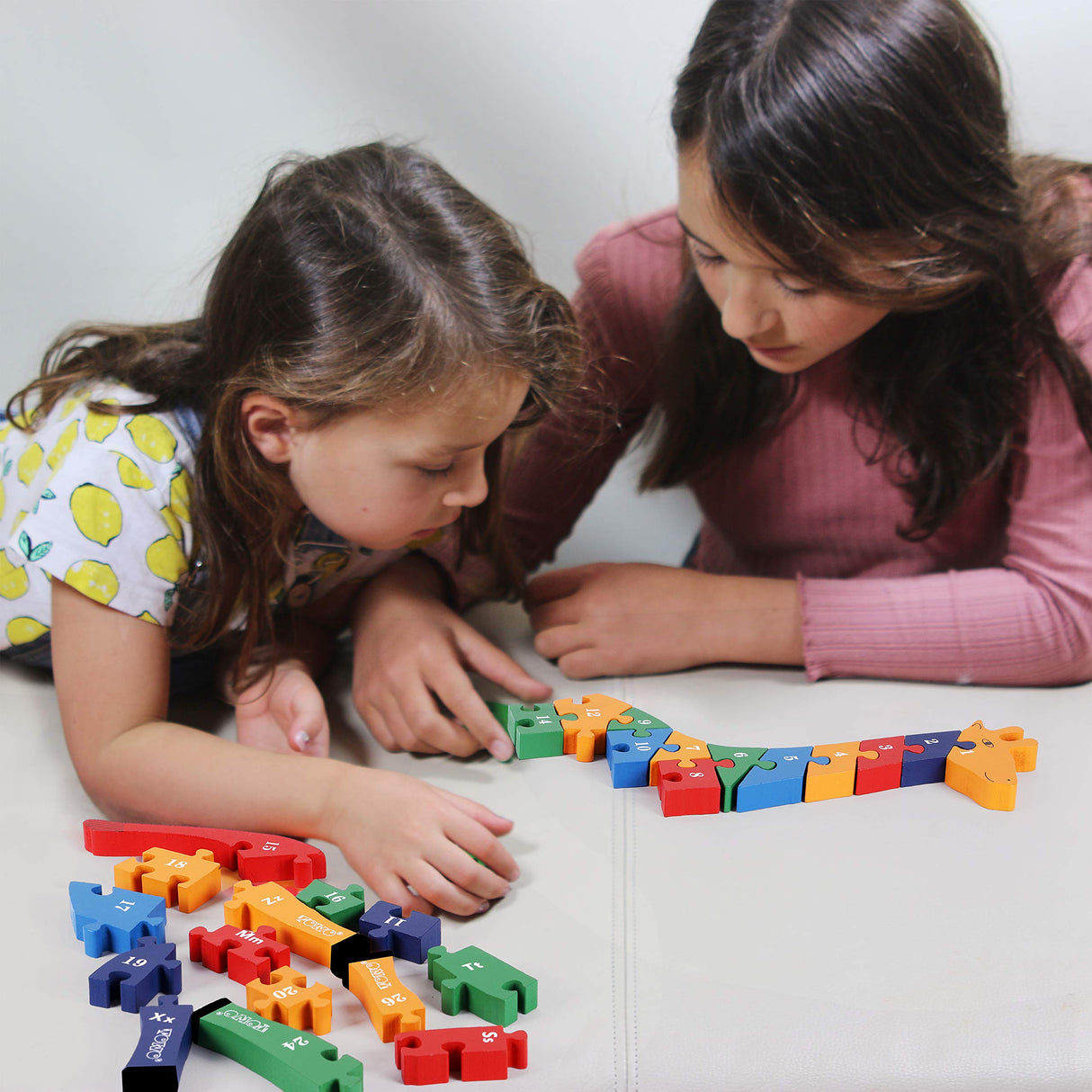 TOWO Wooden Giraffe Alphabet Blocks and Number Blocks Jigsaw Puzzle 41 cm Large Size 2 in 1 ABC Number Puzzle - Wooden Letter Blocks Puzzle Number Puzzles Educational Toys for 3 Year olds Toys of Wood Oxford